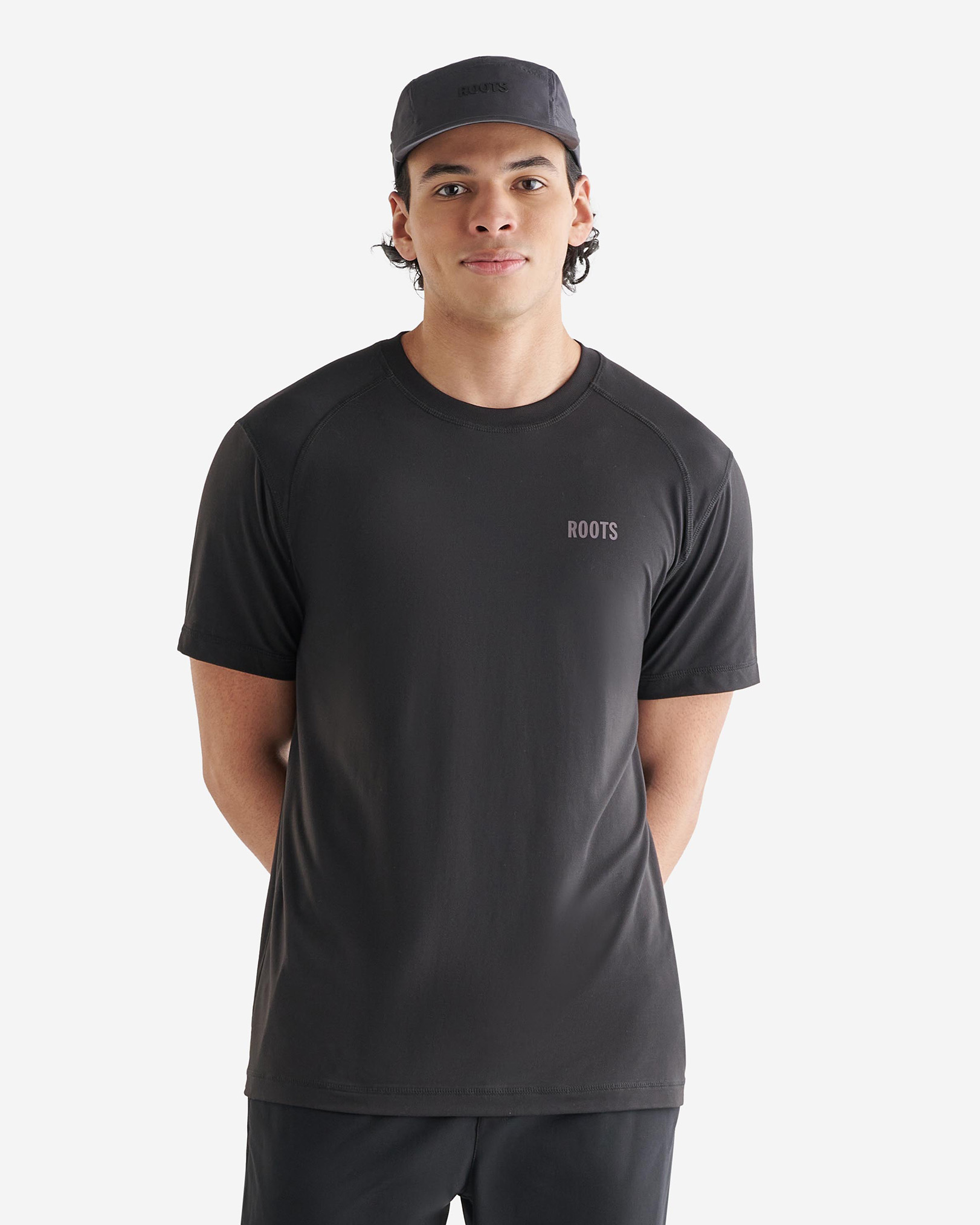 Roots Renew Graphic Short Sleeve T-Shirt in Black