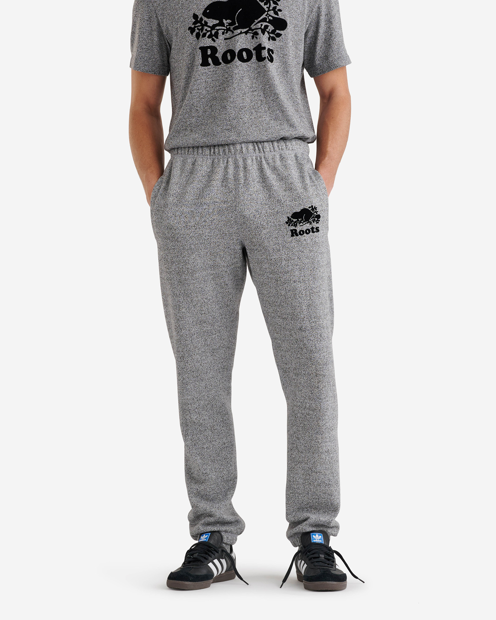 Roots Organic Original Sweatpant Short (29 Inch Inseam) in Salt/Pepper