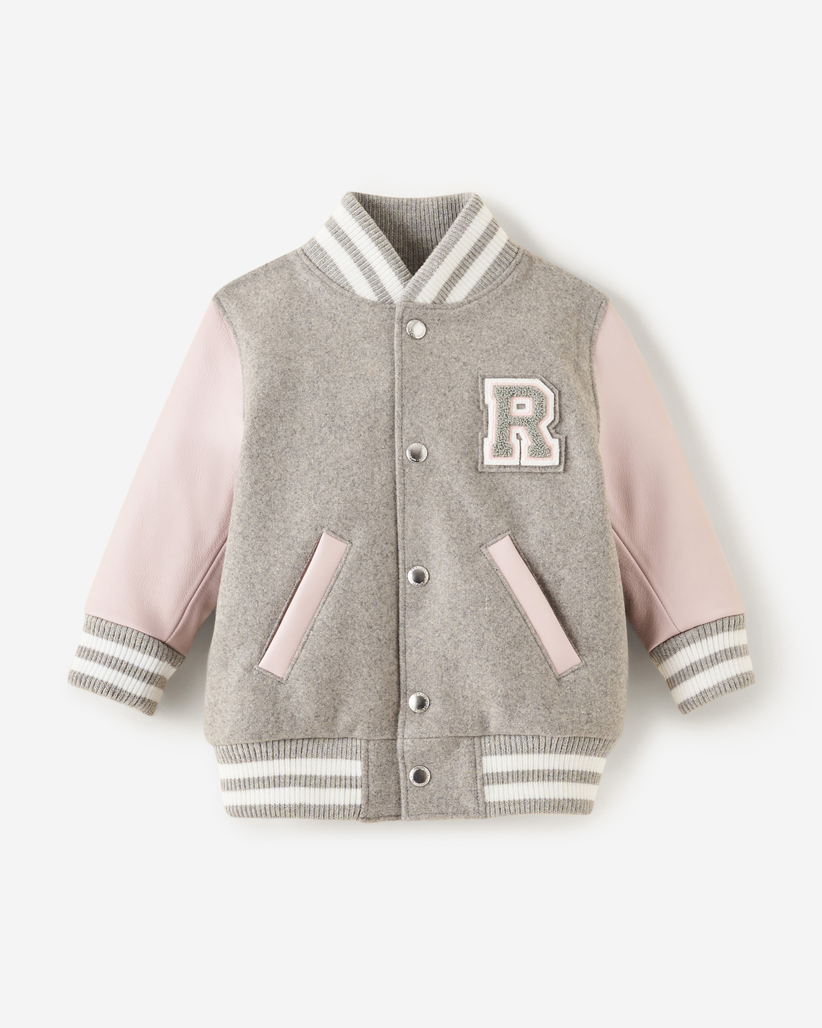 Roots Toddler Canada Varsity Jacket 2.0 in Quartz Pink