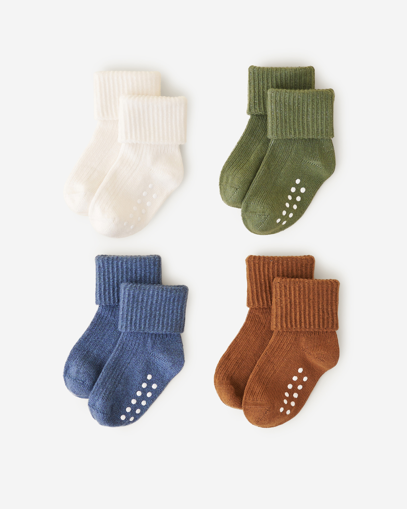 Roots Baby's First Sock 4 Pack in Cactus Green Mix