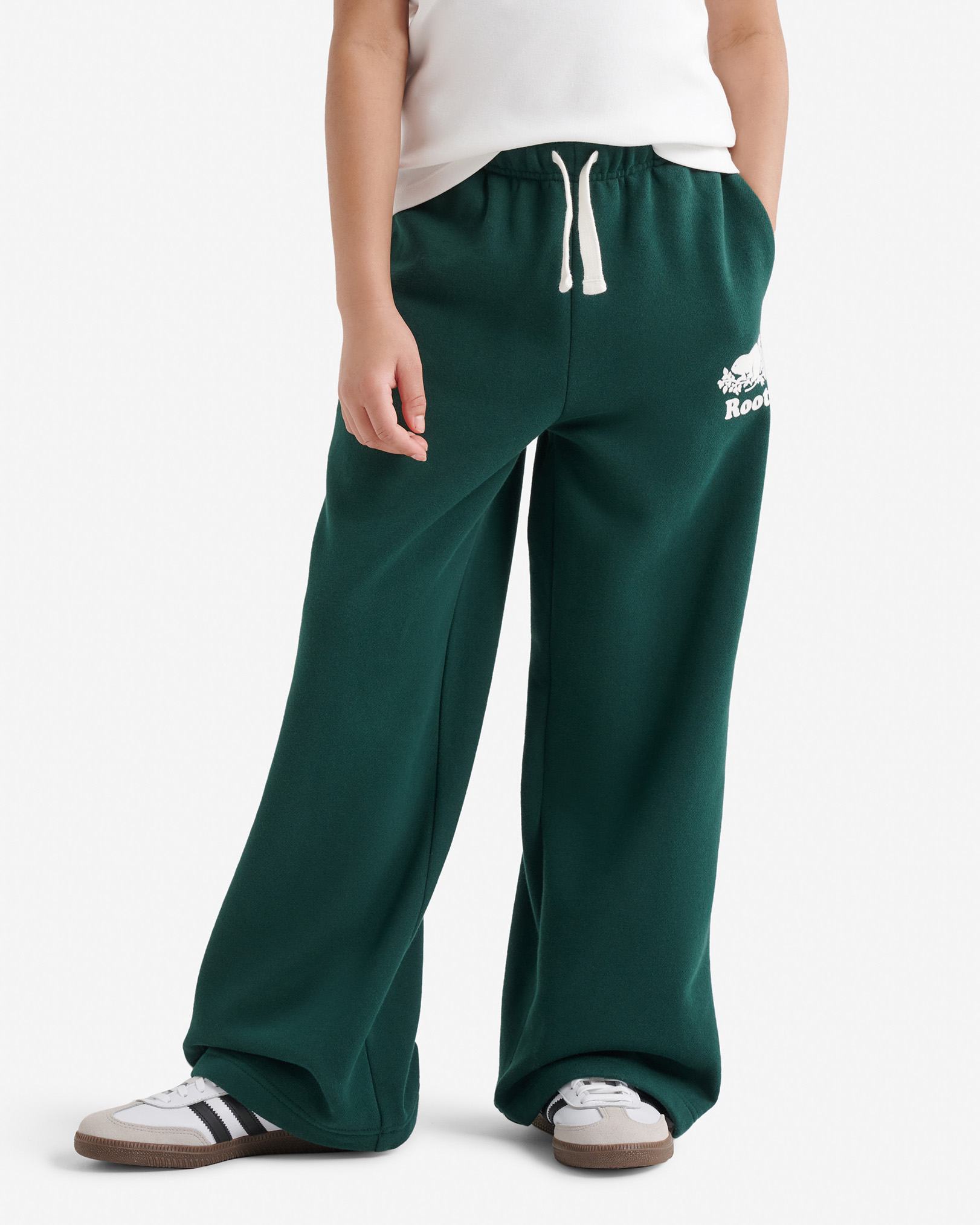 Roots Kids Cooper Colour Block Track Pant in Varsity Green
