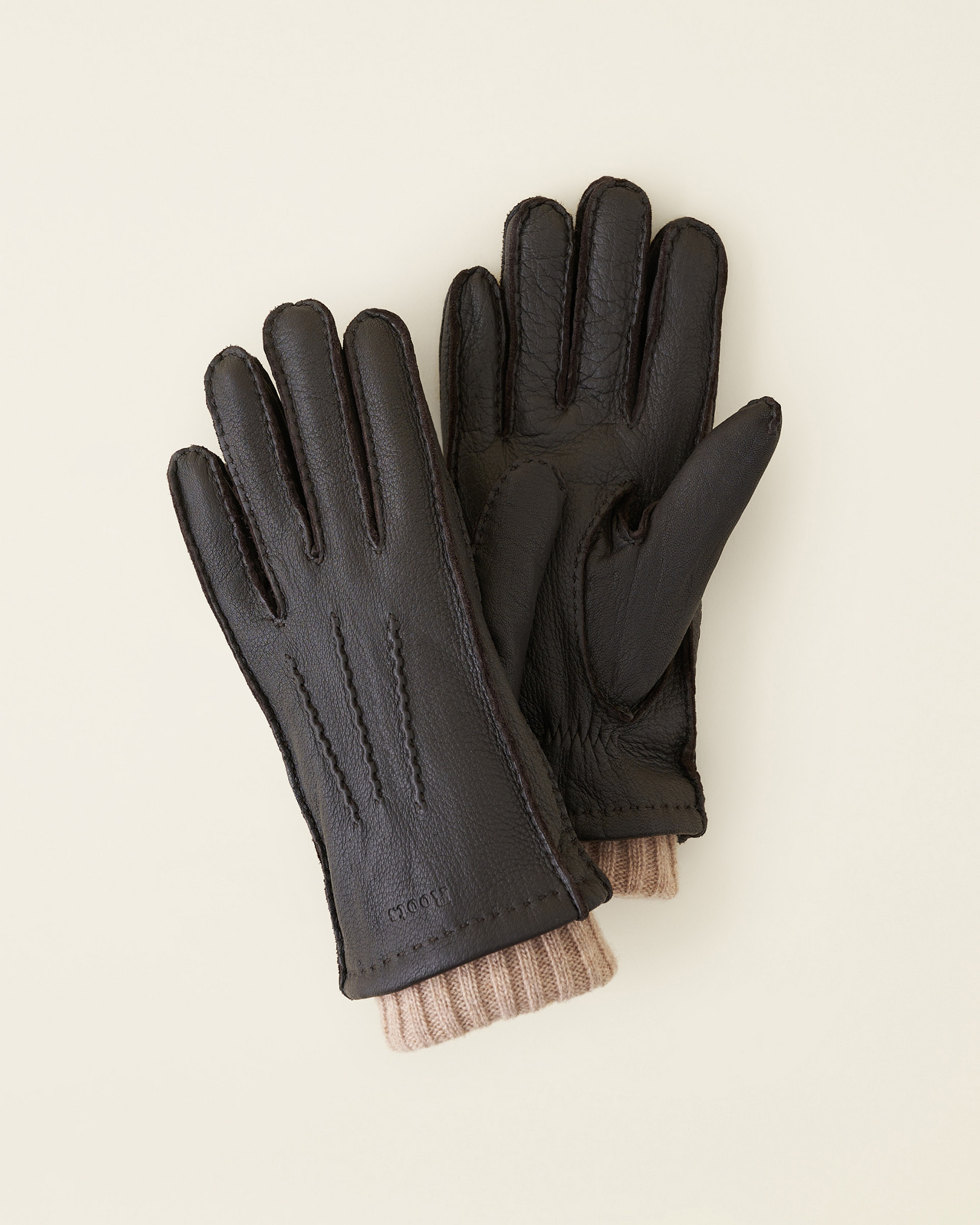Roots Women's Cuff Deerskin Glove in Dark Brown
