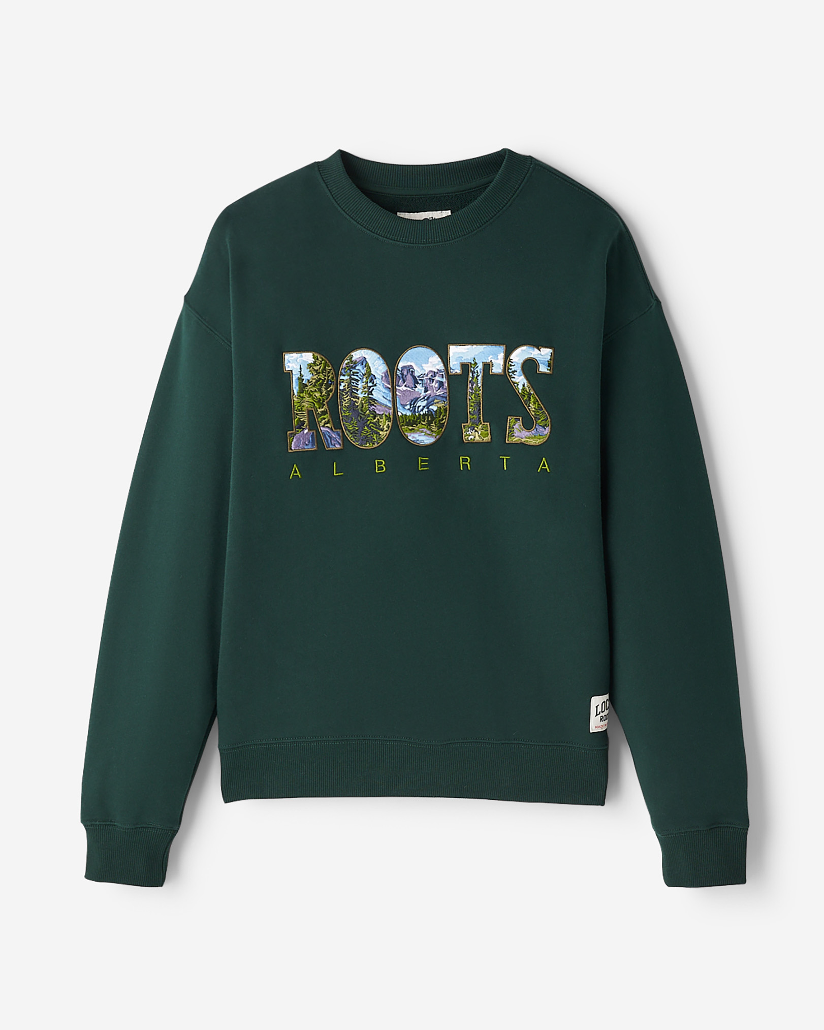 Roots Greetings From AB Crew Shirt in Varsity Green