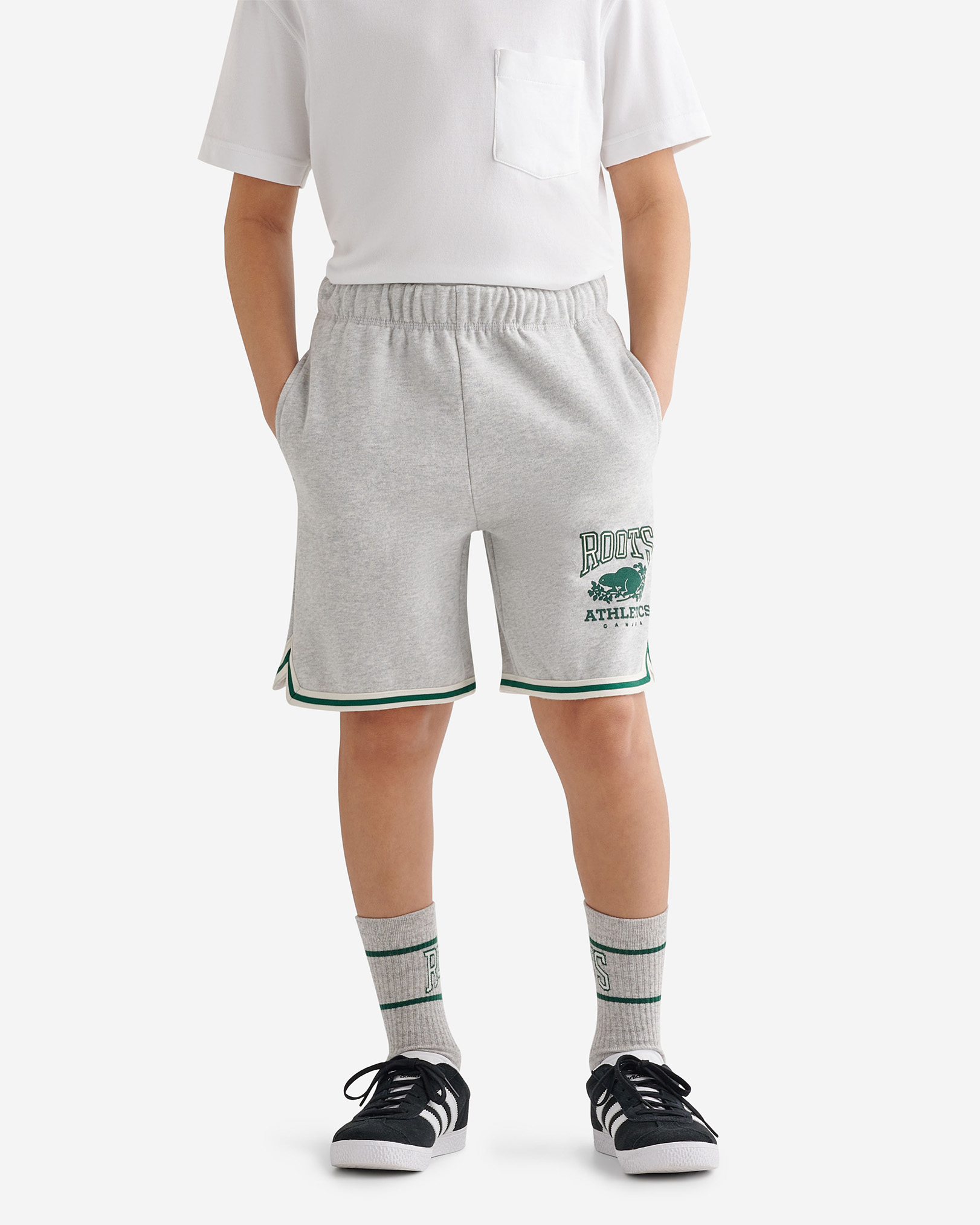 Roots Kids RBA Relaxed Short in Athletic Grey Mix