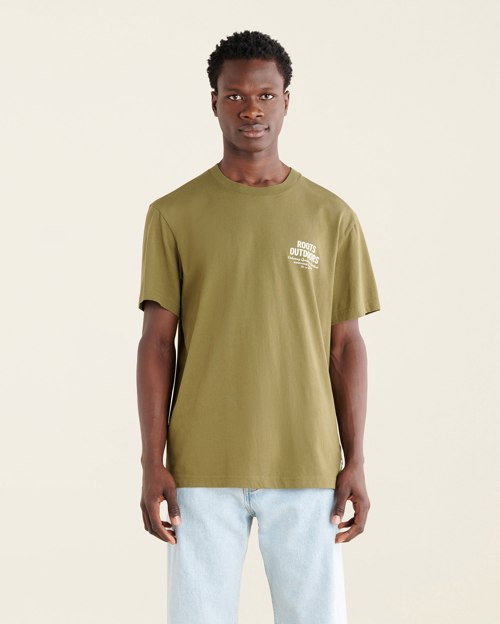 Roots Men's Enduring Quality T-Shirt in Winter Moss Green