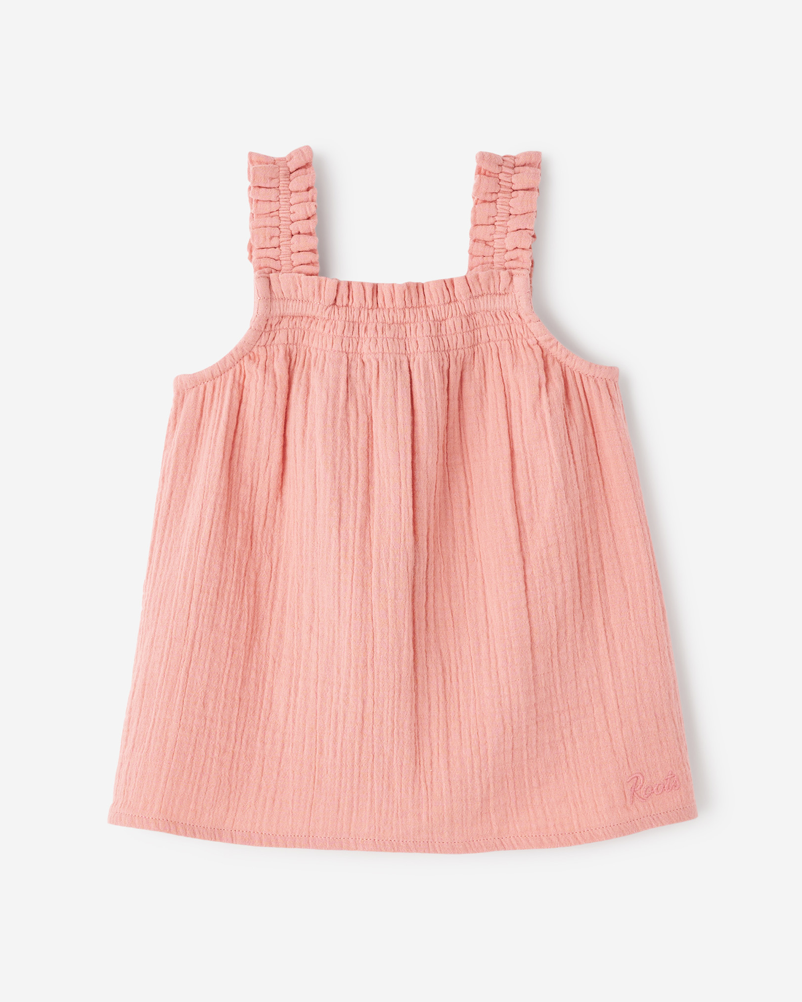Roots Baby Crinkle Smocked Dress in Mauveglow