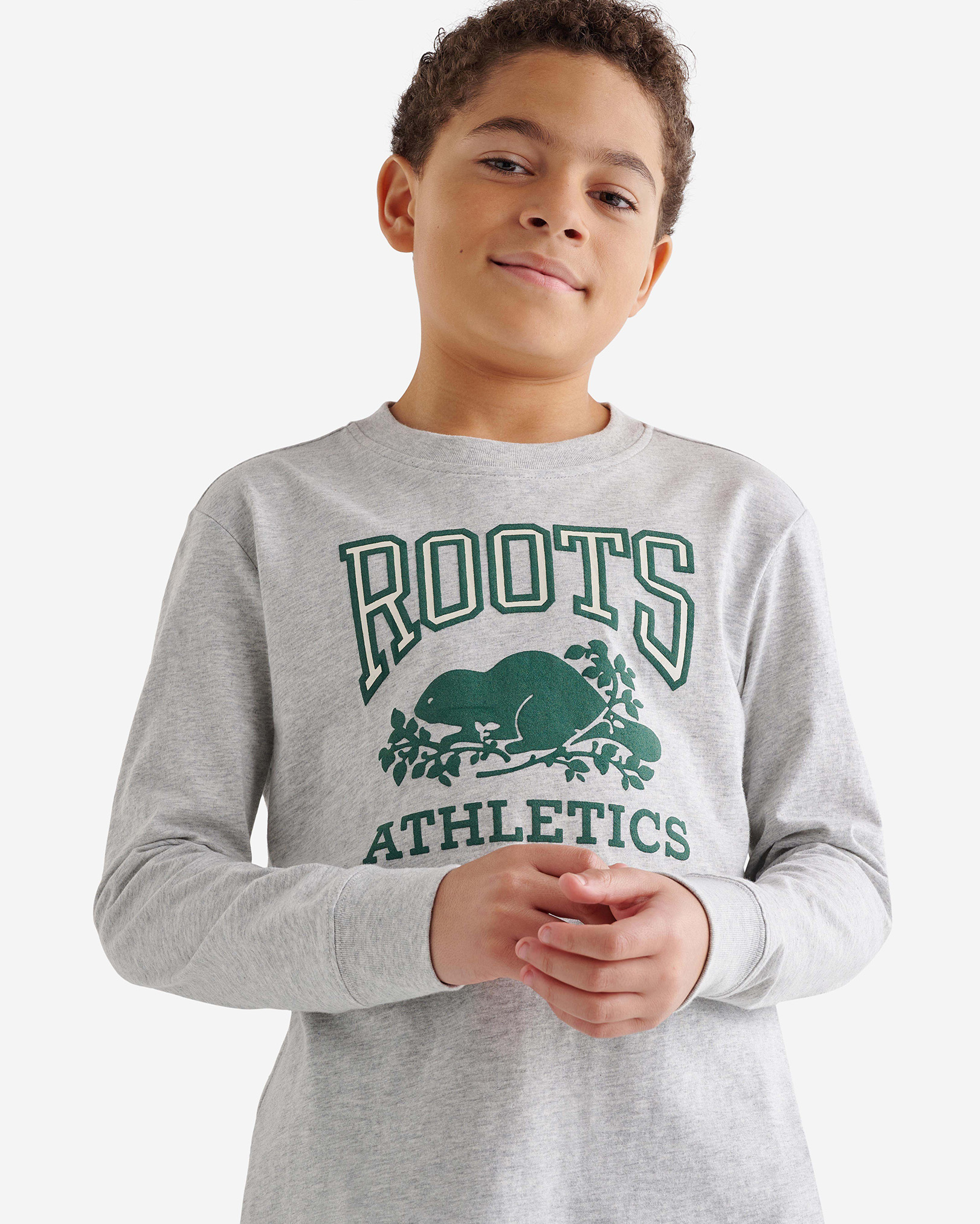 Roots Kids RBA Relaxed T-Shirt in Athletic Grey Mix