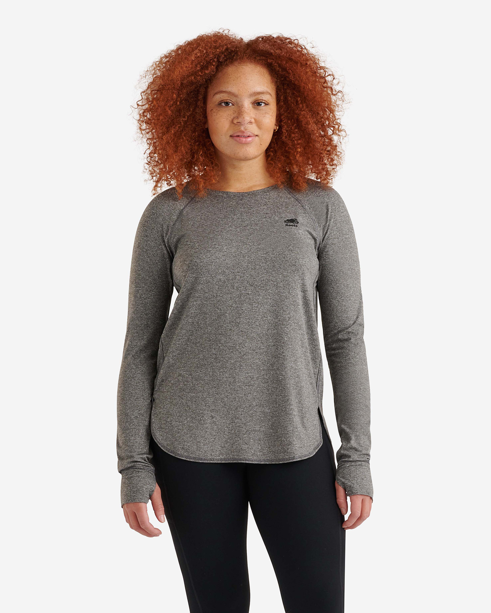 Roots Renew Long Sleeve Top in Salt/Pepper