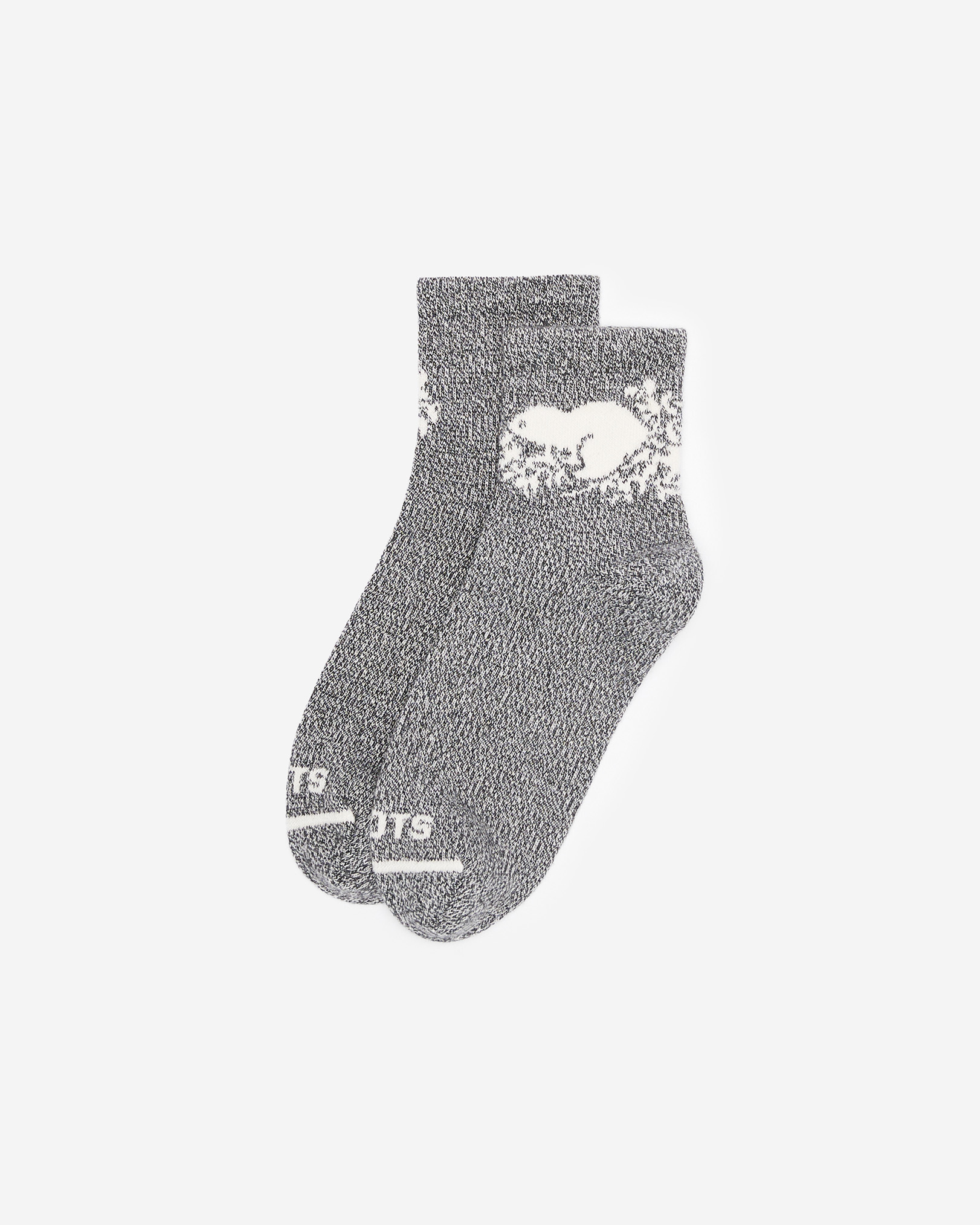 Roots Adult Cooper Beaver Ankle Sock in Salt/Pepper