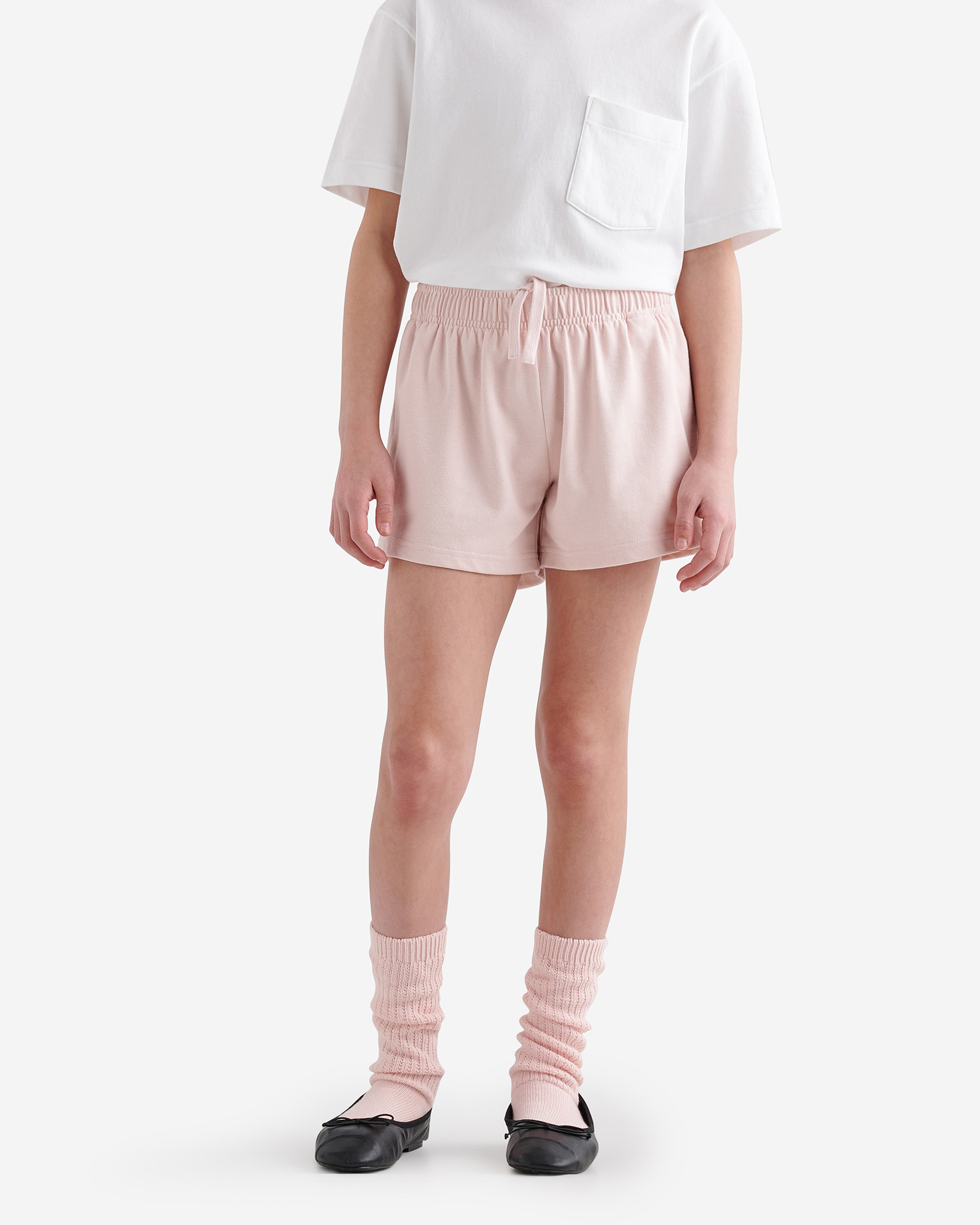 Roots Girl's Warm-Up Tap Short in Pearl Pink