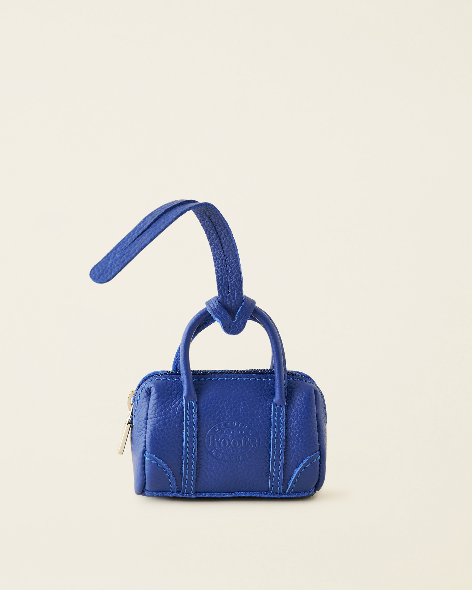 Roots Upcycle Banff Bag Charm in Royal Blue