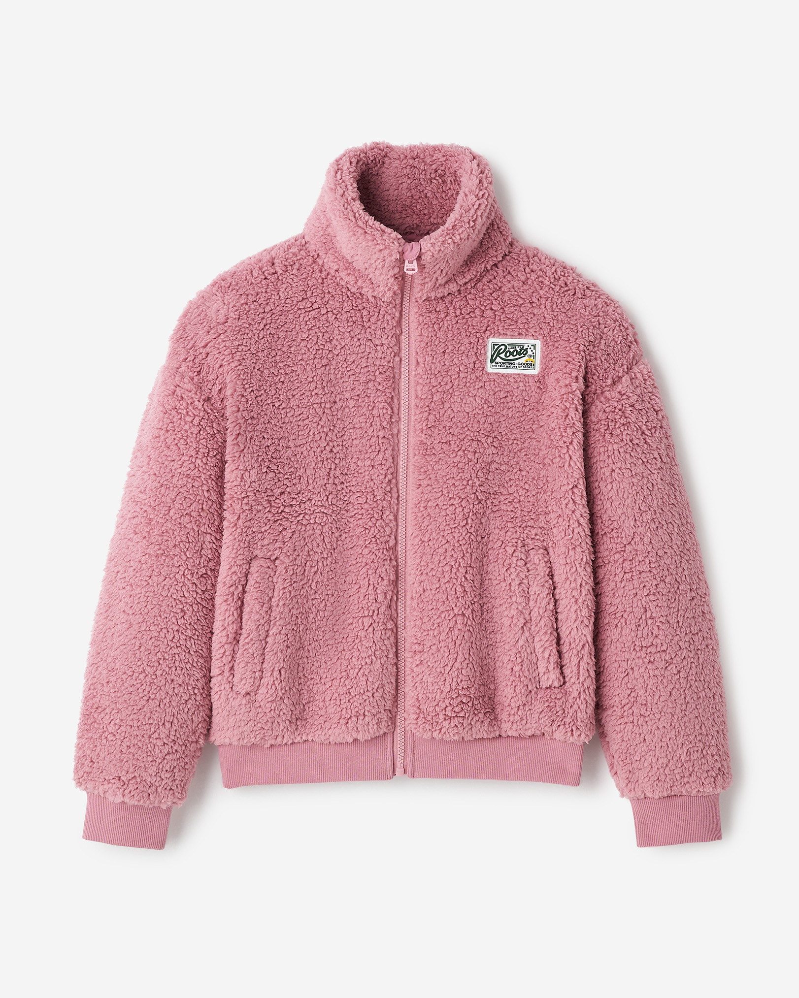 Roots Kids Creekside Shearling Fleece Full Zip in Geranium Pink