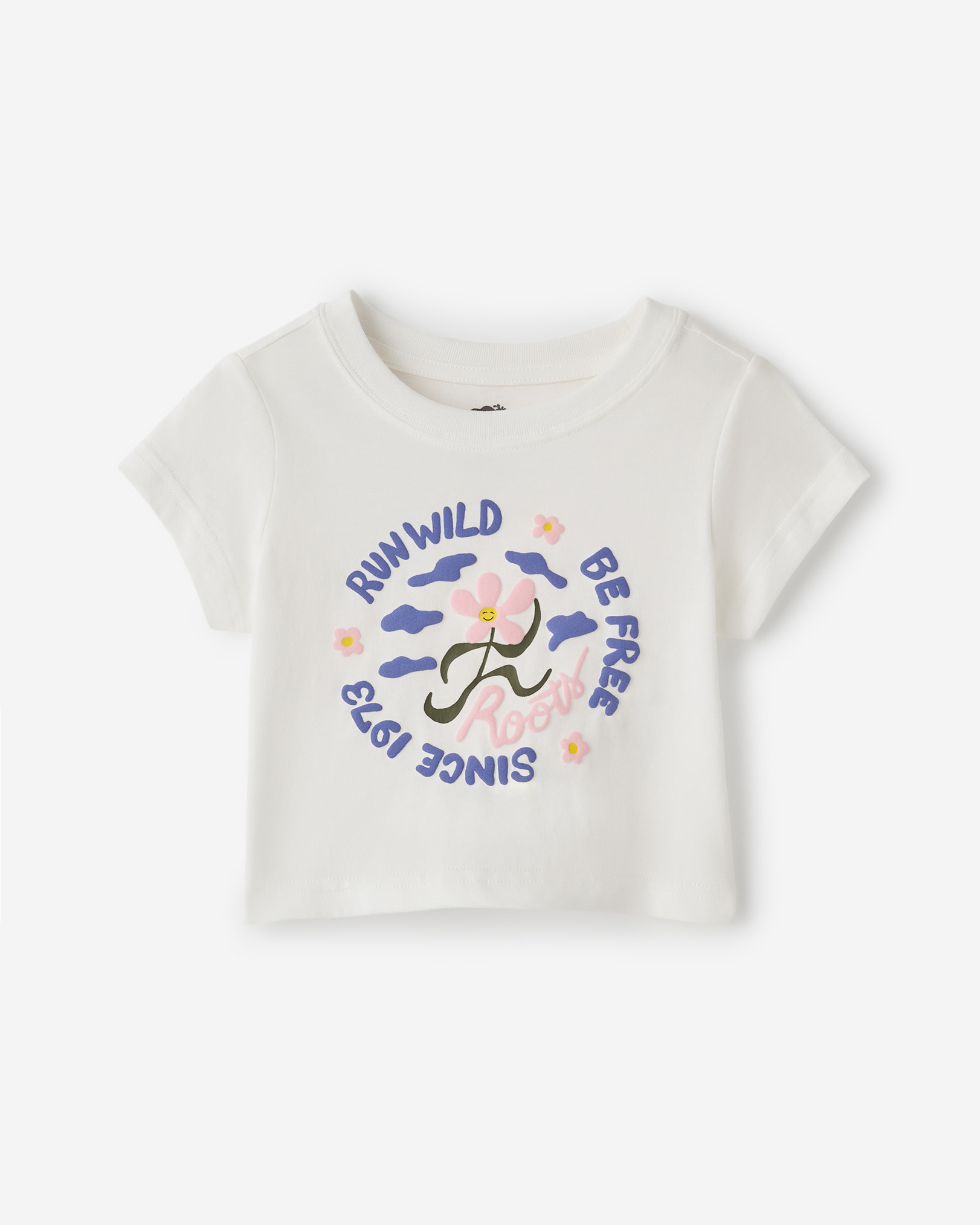 Roots Toddler Girl's Run Wild T-Shirt in Egret