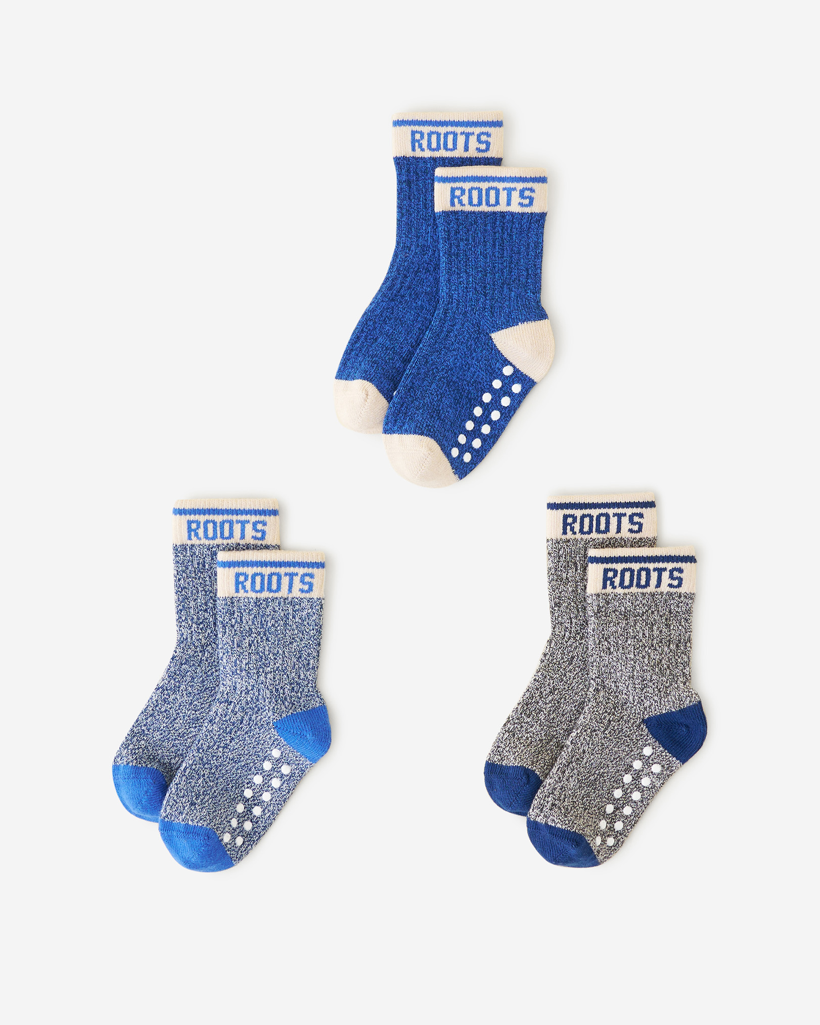 Roots Toddler Cabin Ankle Sock 3 Pack in Mix