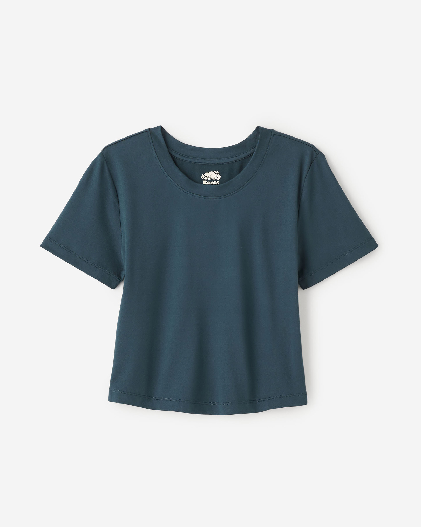 Roots Renew Fitted Short Sleeve T-Shirt in Forest Teal