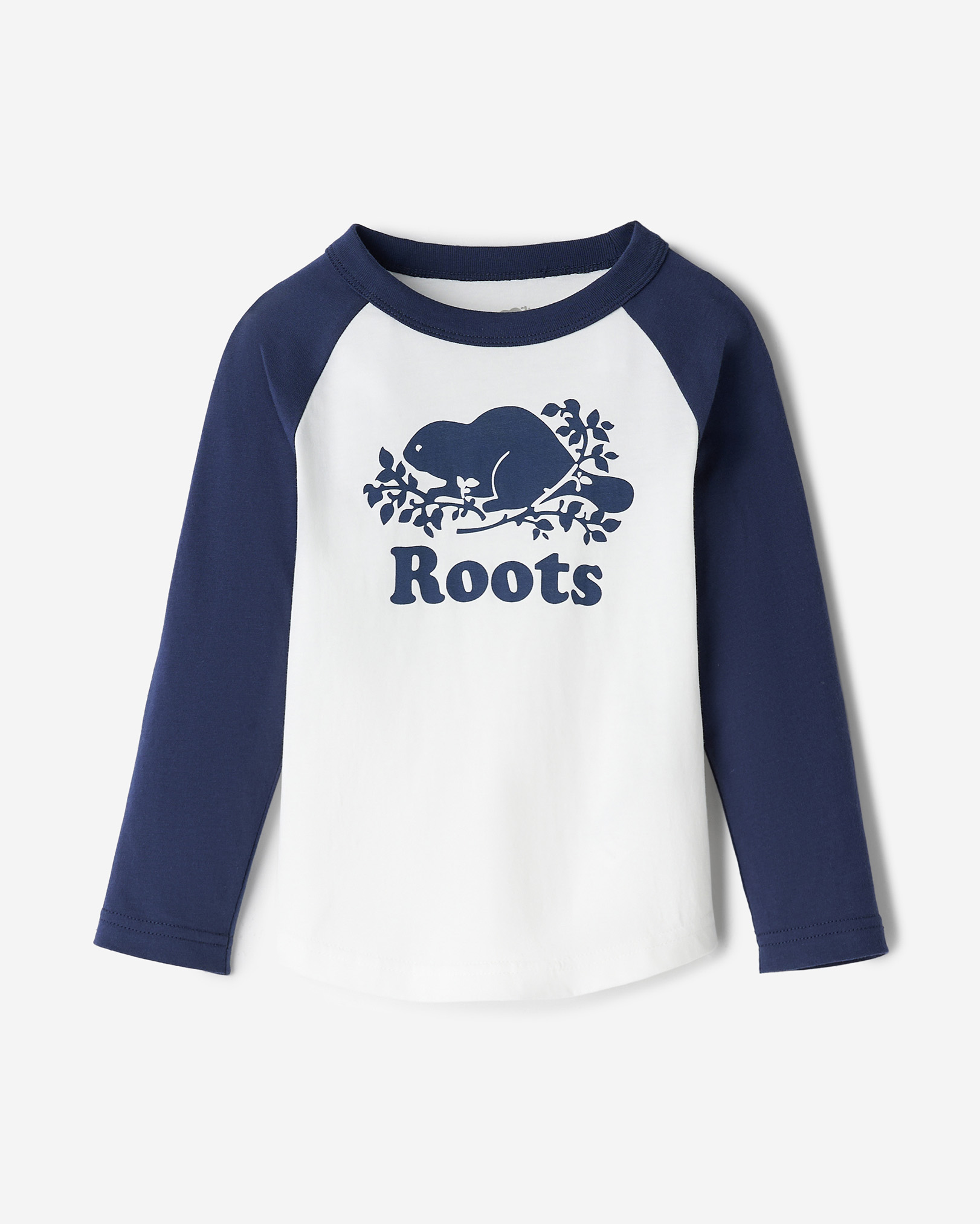 Roots Toddler Cooper Baseball Long Sleeve T-Shirt in Nightfall Blue