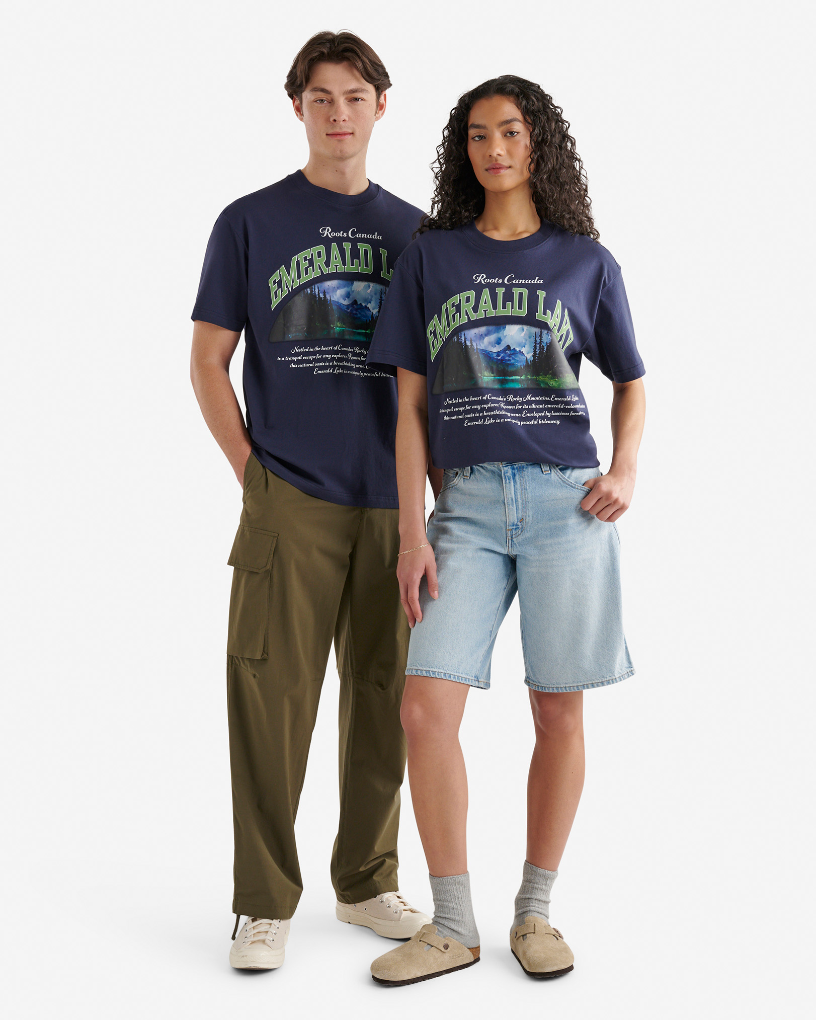 Roots Parks And Lakes Tribute T-Shirt in Navy Blazer