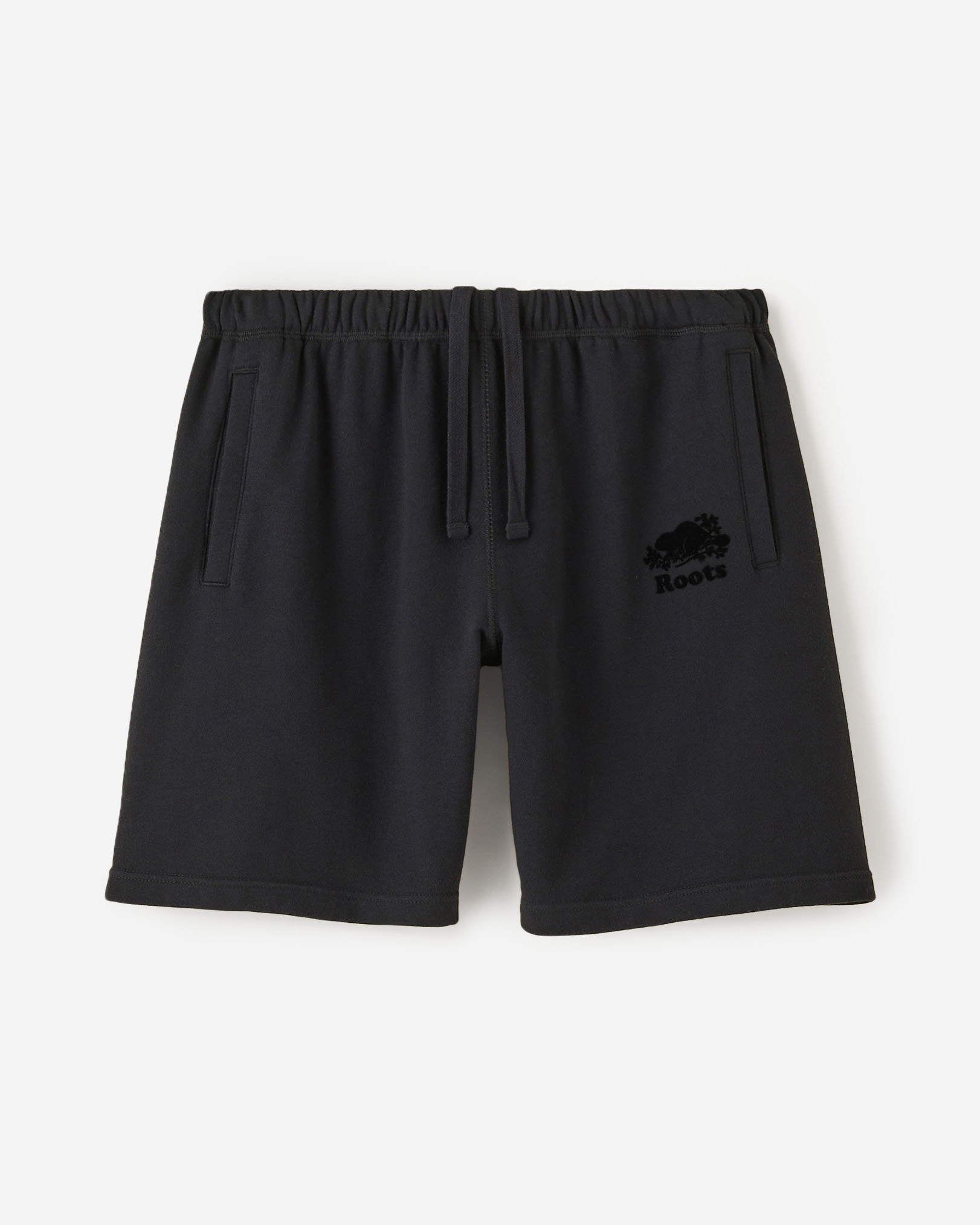 Roots Organic Original Longer Sweatshort 6 Inch in Black
