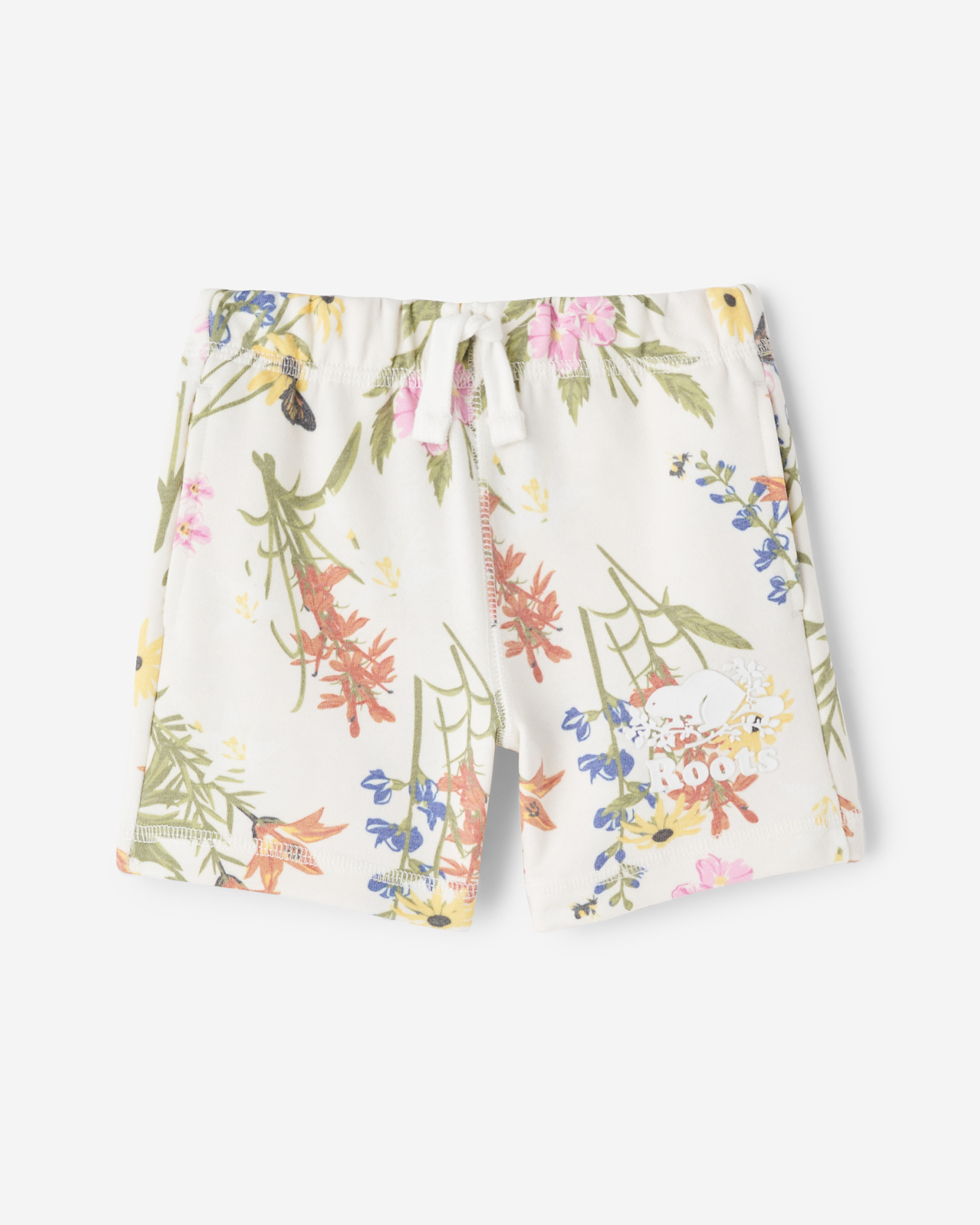 Roots Toddler Floral Short in Turtledove Cream