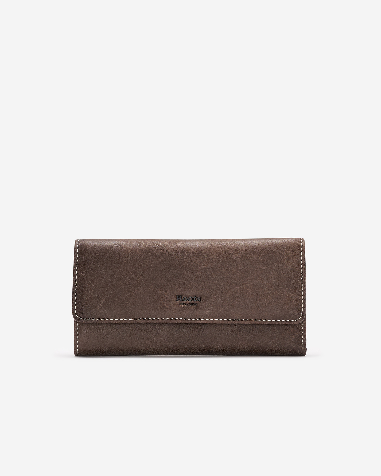 Roots Trifold Clutch Tribe in Chocolate