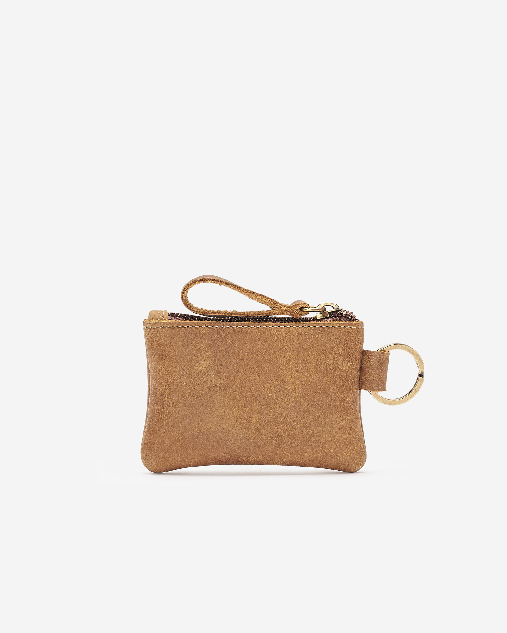 Roots Top Zip Pouch Tribe in Natural Brown