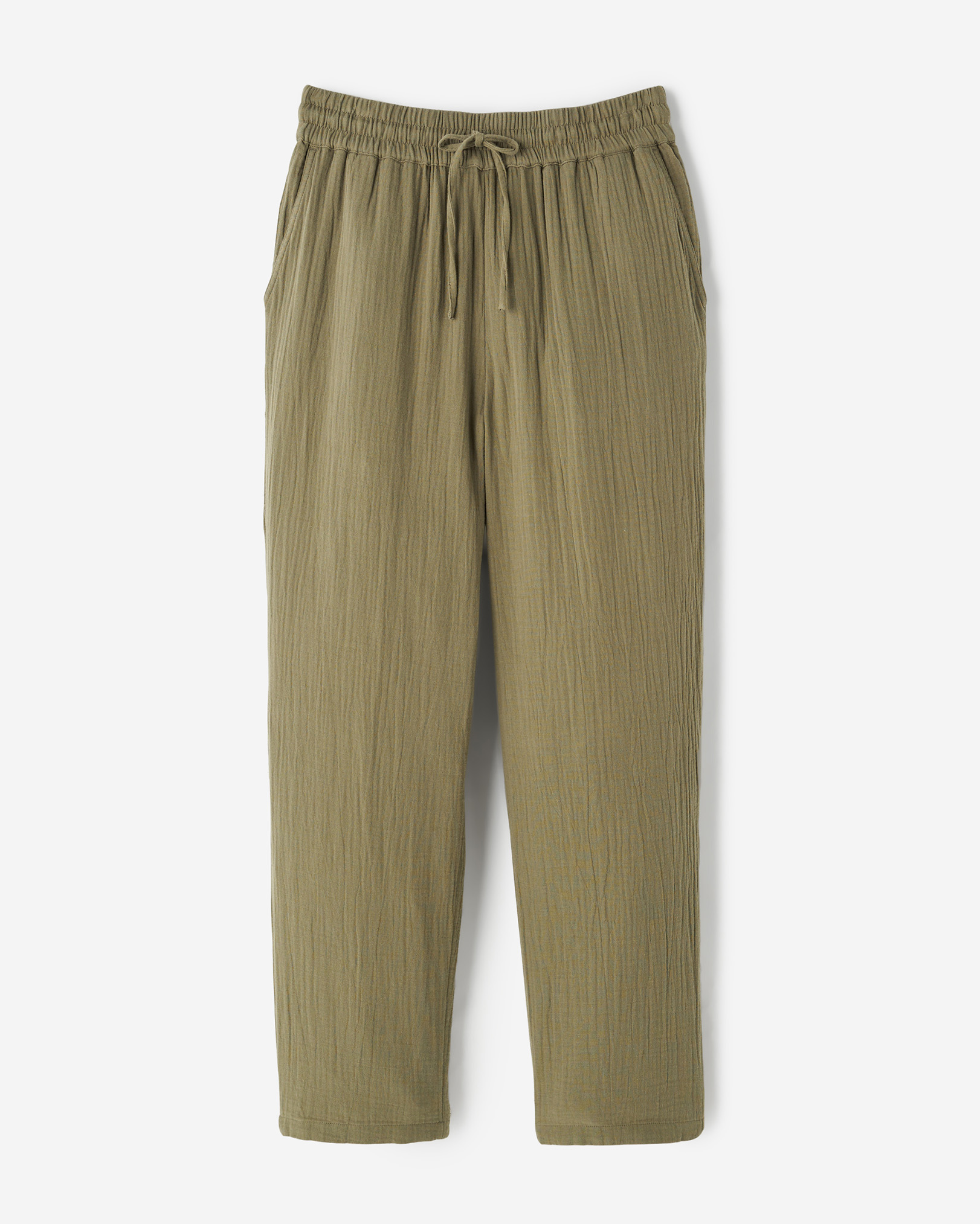 Roots Isla Cotton Gauze Pull On Pant in Deep Lichen Green