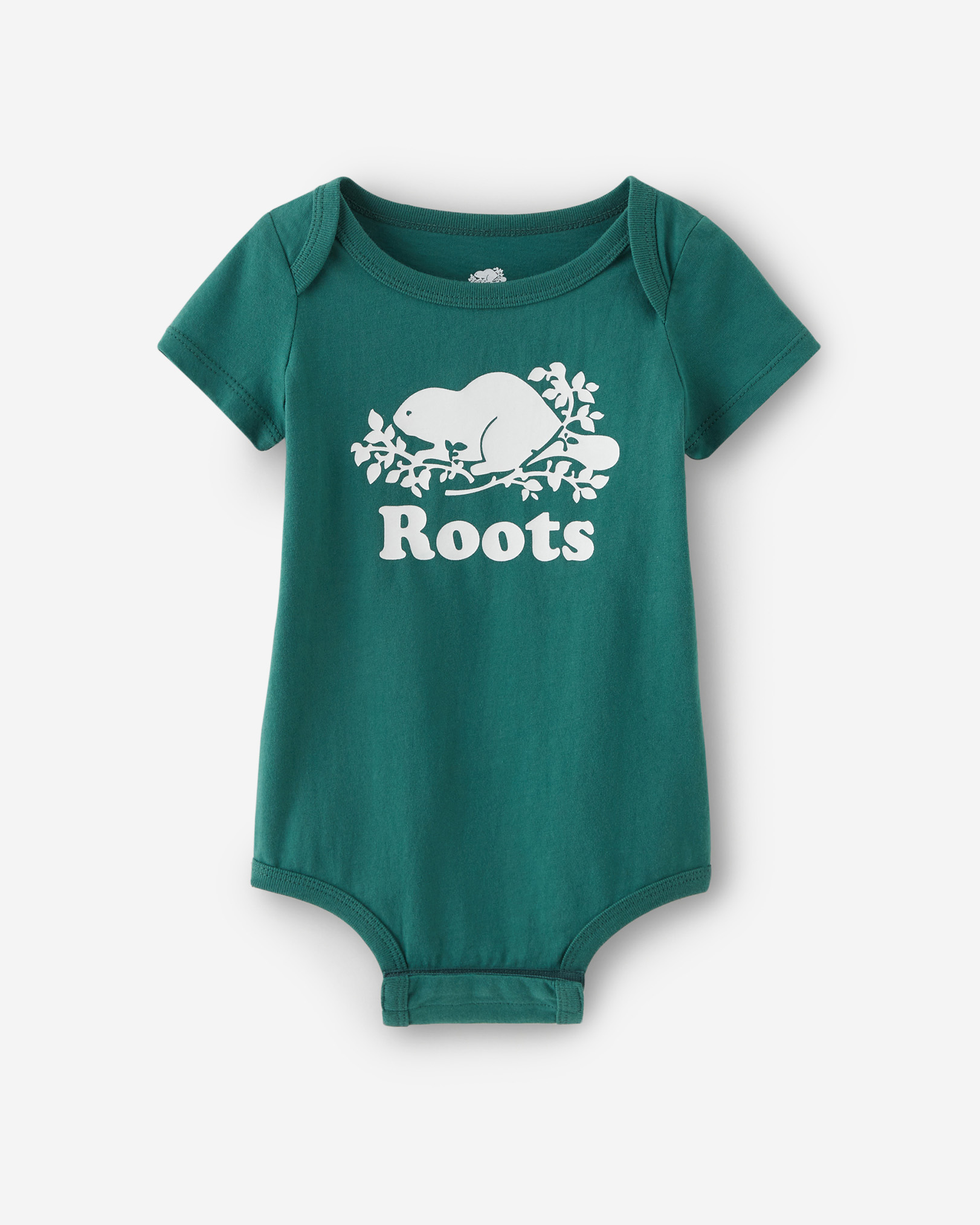 Roots Baby Cooper Beaver Bodysuit in Smoke Pine