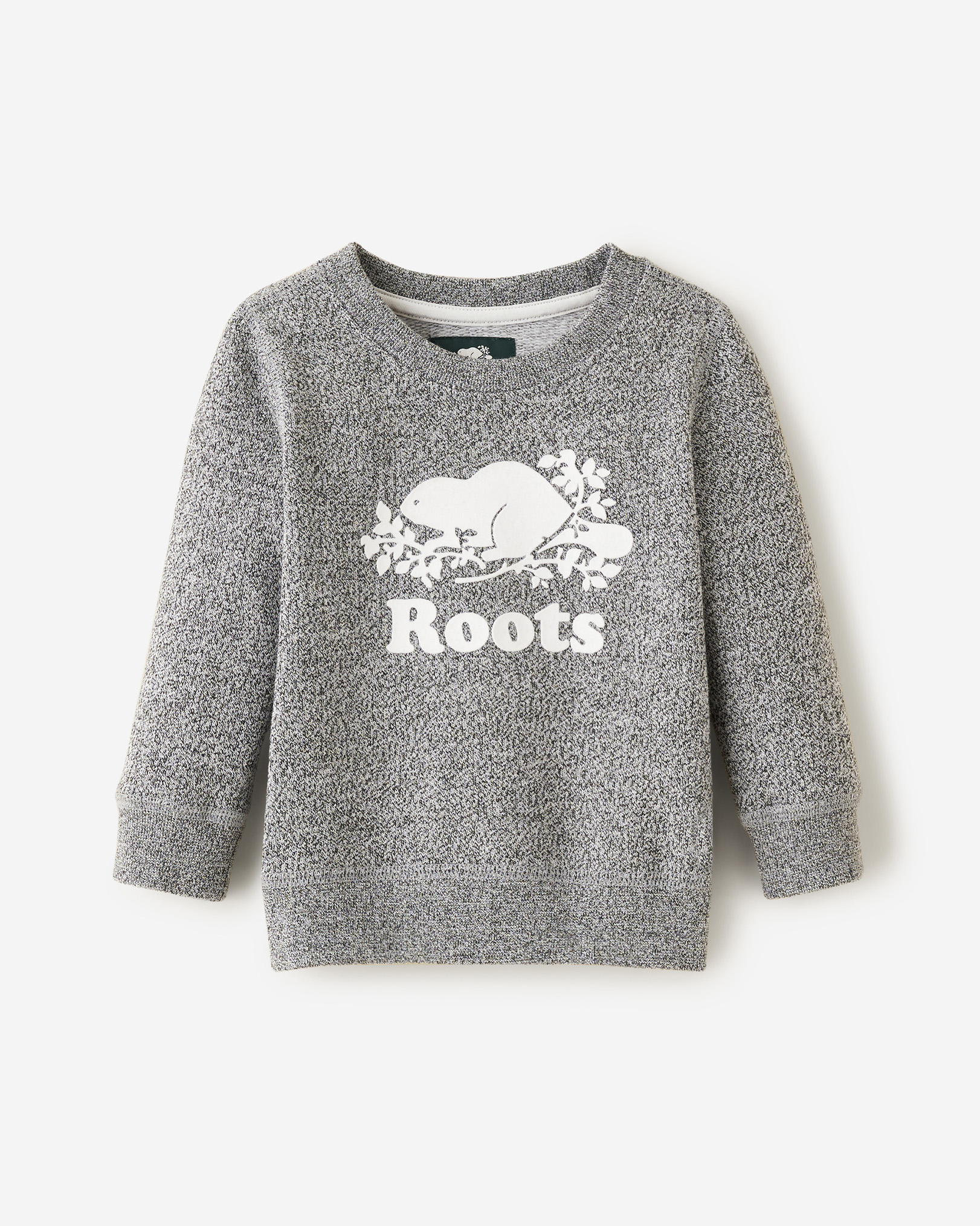 Roots Baby Organic Original Crew Sweatshirt in Salt/Pepper