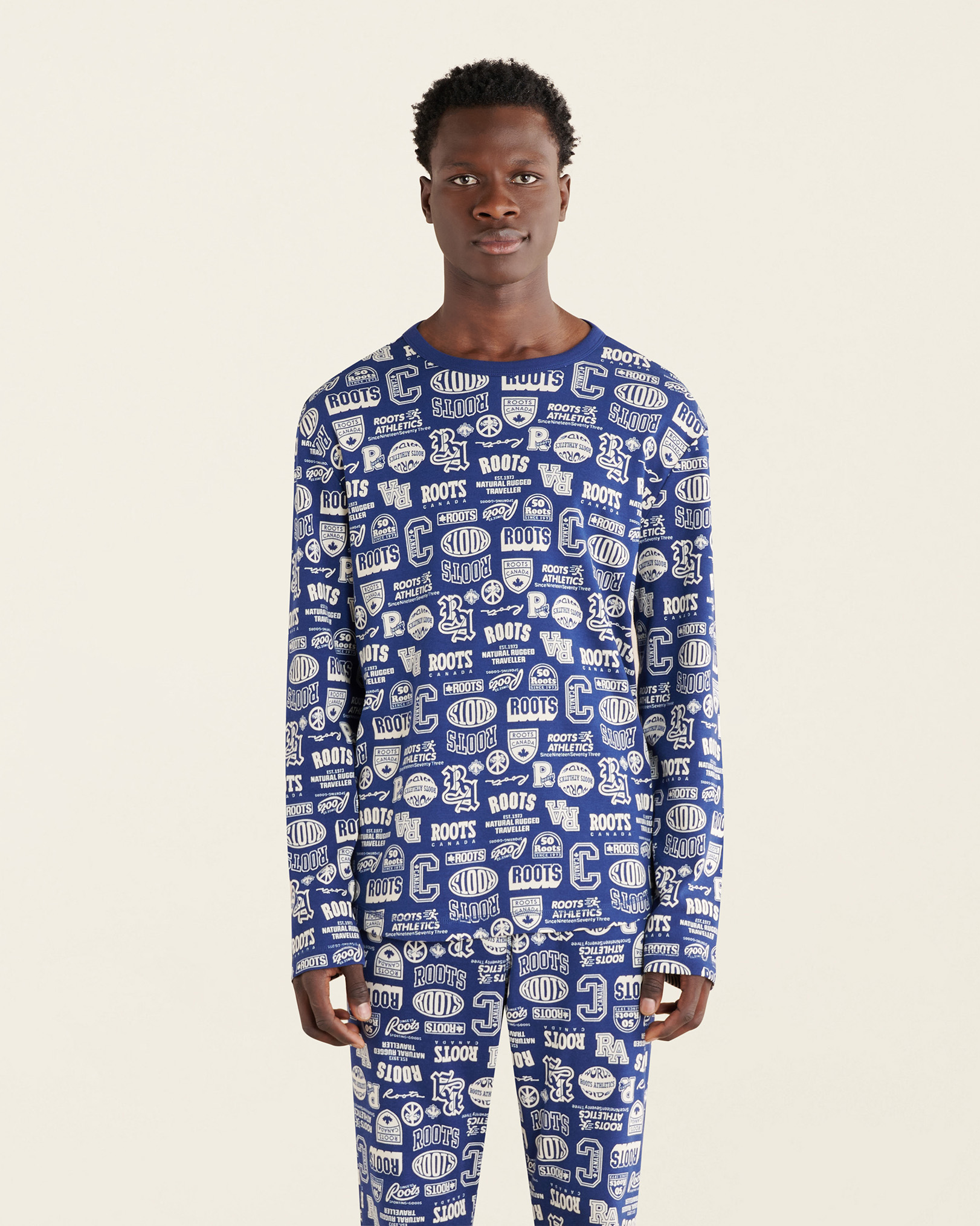 Roots Men's Winter Pajama Top in True Navy
