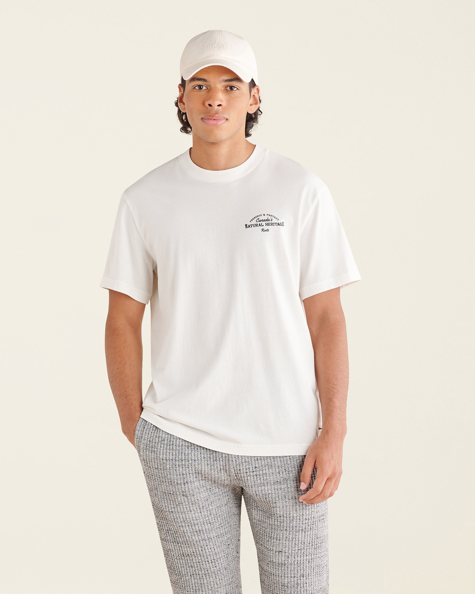 Roots Men's Nature Views T-Shirt in Egret