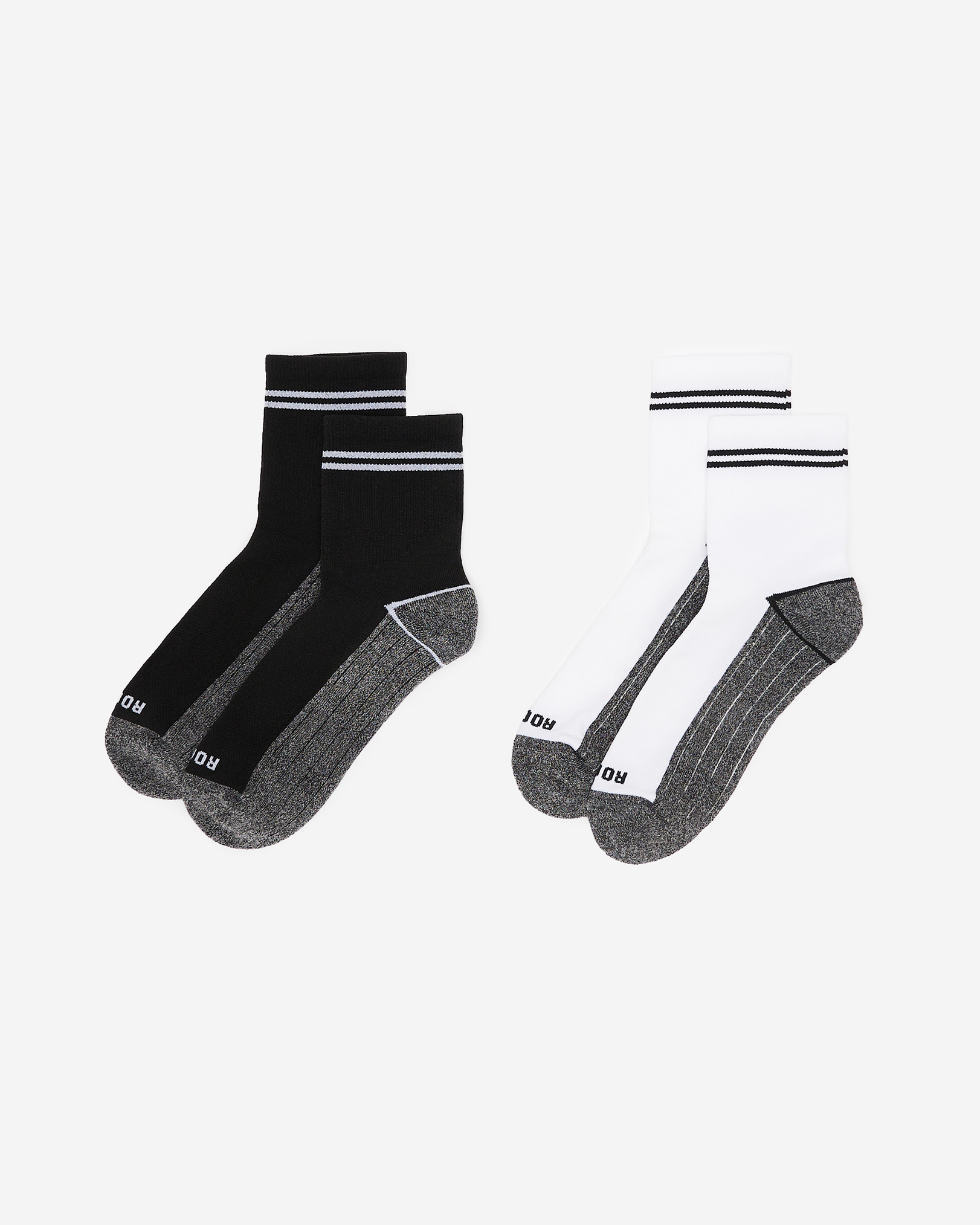 Roots Adult Active Ankle Sock 2 Pack in Black Mix