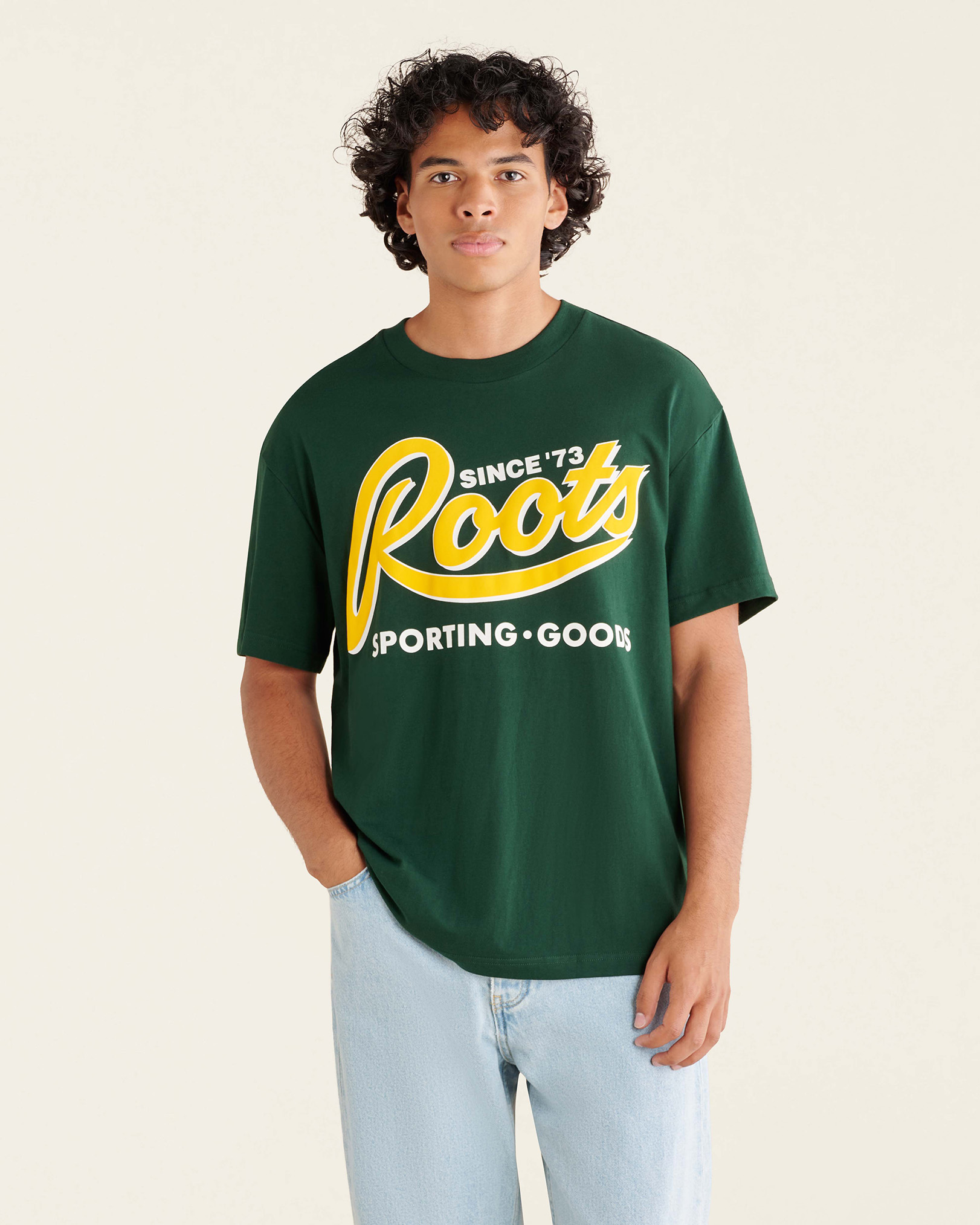Roots Men's Sporting Goods Relaxed T-Shirt in Varsity Green
