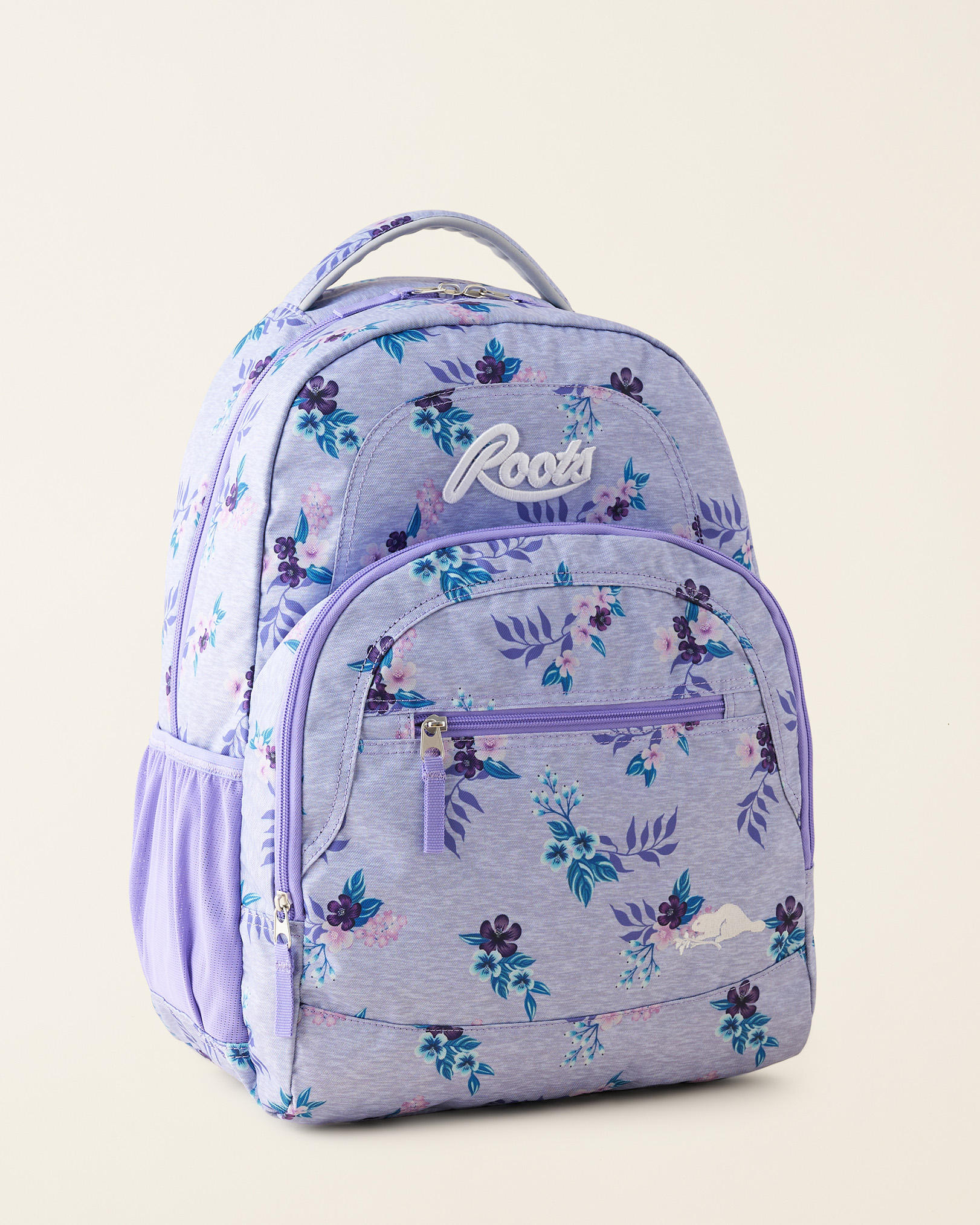 Roots Kids Backpack in Floral Lilac