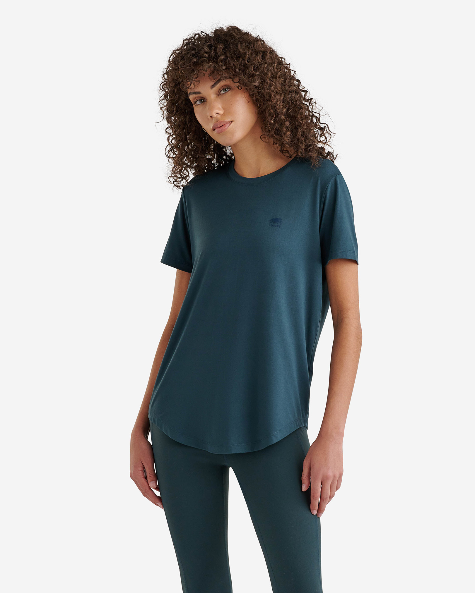 Roots Renew Short Sleeve Top in Forest Teal