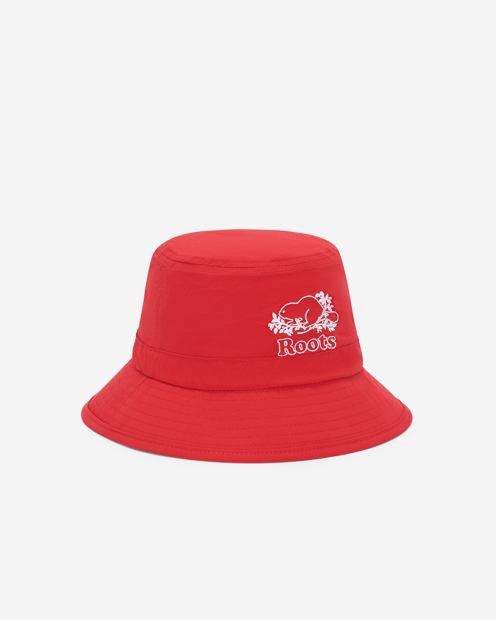Roots Kids Cooper Nylon Bucket Hat in Jam Red