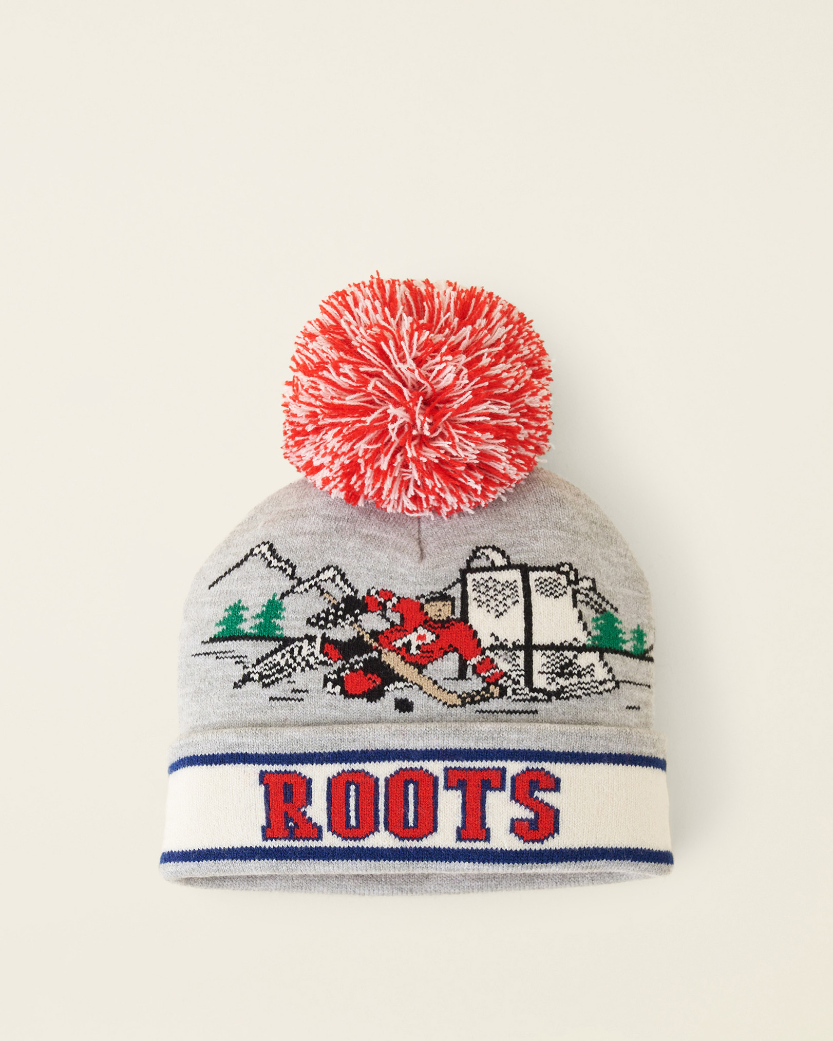 Roots Toddler Hockey Toque Hat in Grey Mix