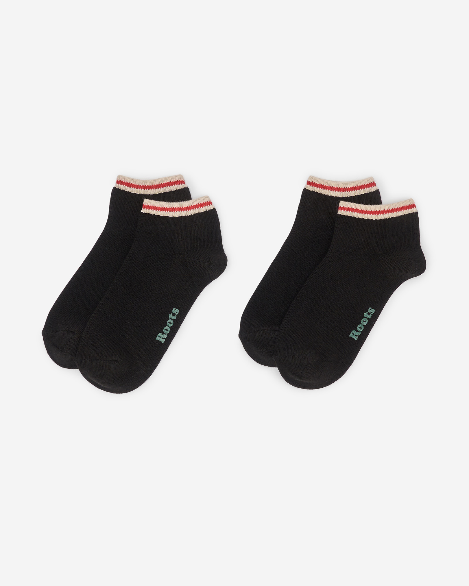 Roots Adult Cotton Cabin Ped Sock 2 Pack in