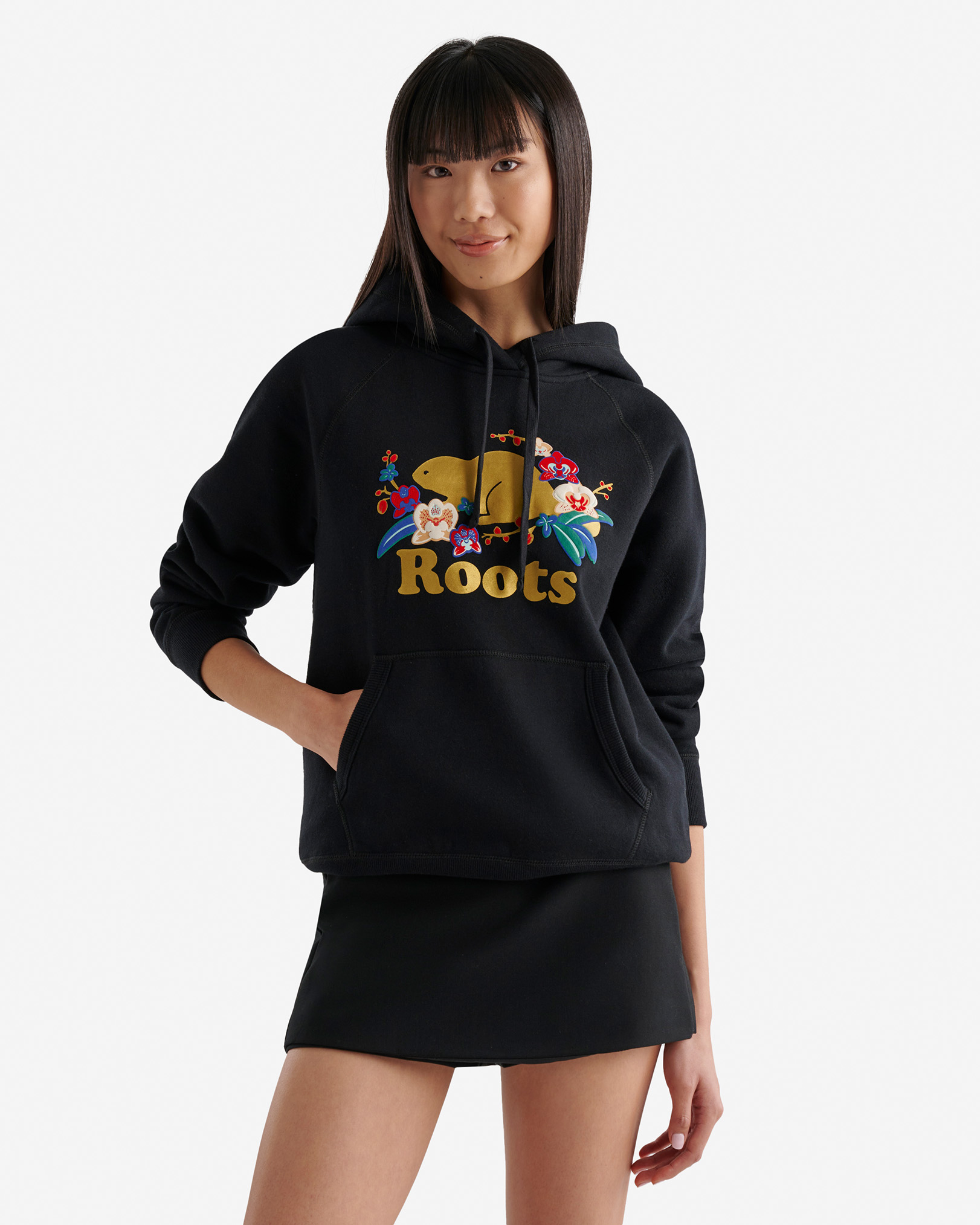 Roots Lunar New Year Kanga Hoodie in Black