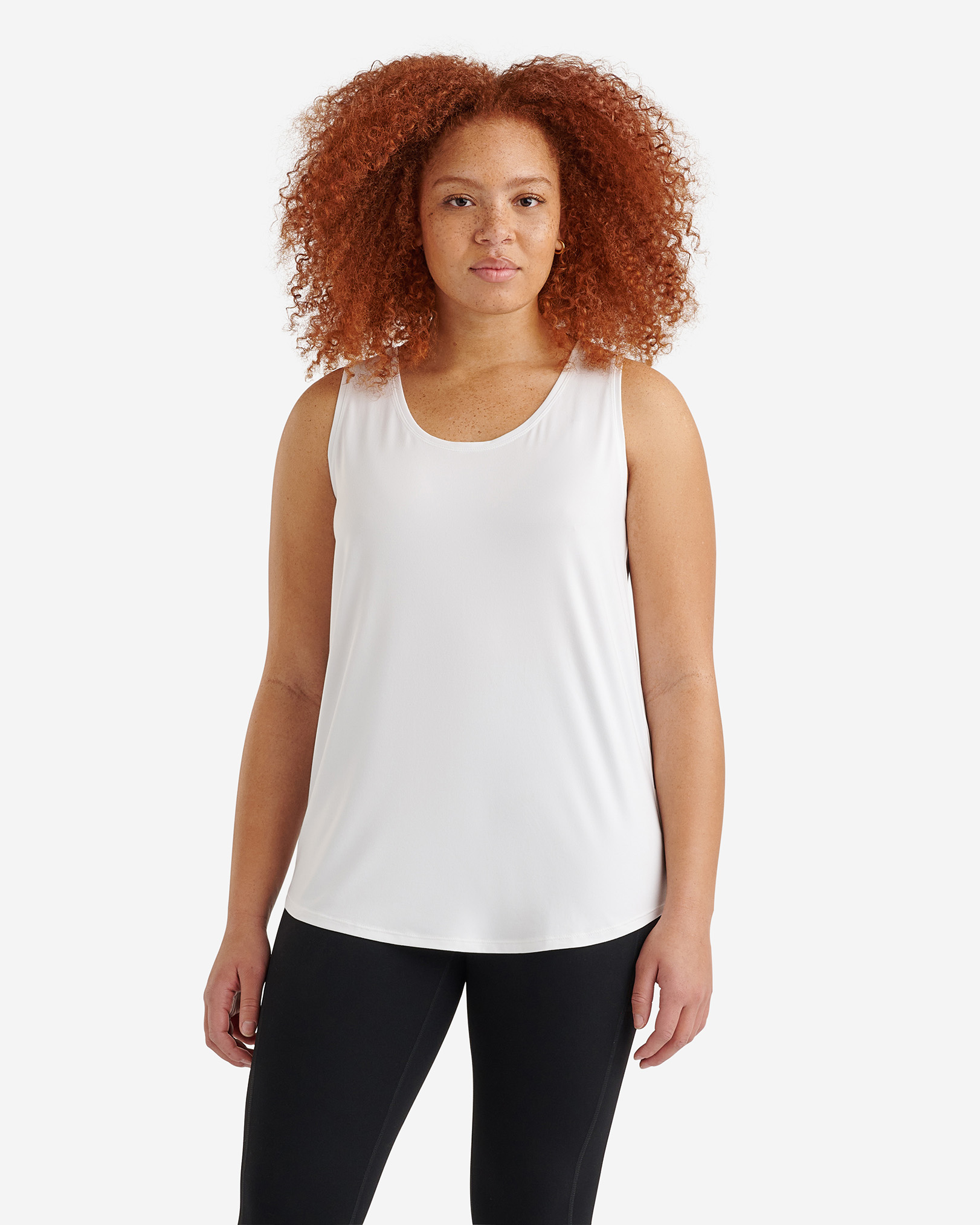 Roots Renew Racer Tank Top in White