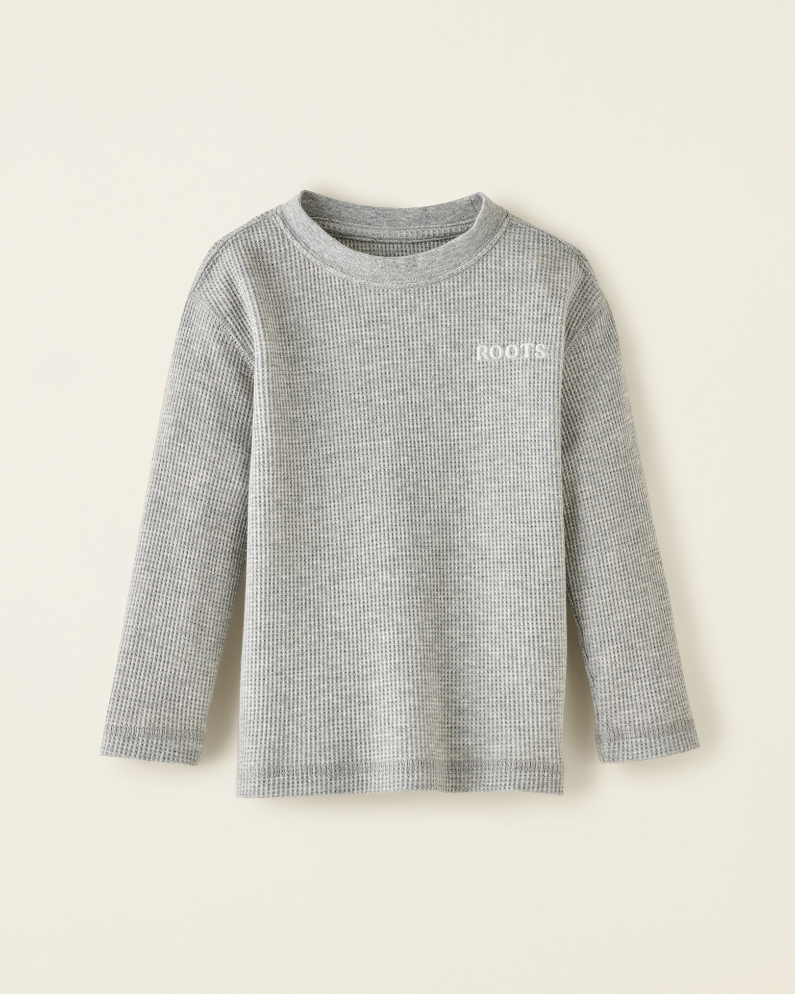 Roots Toddler Waffle T-Shirt in Grey Mix