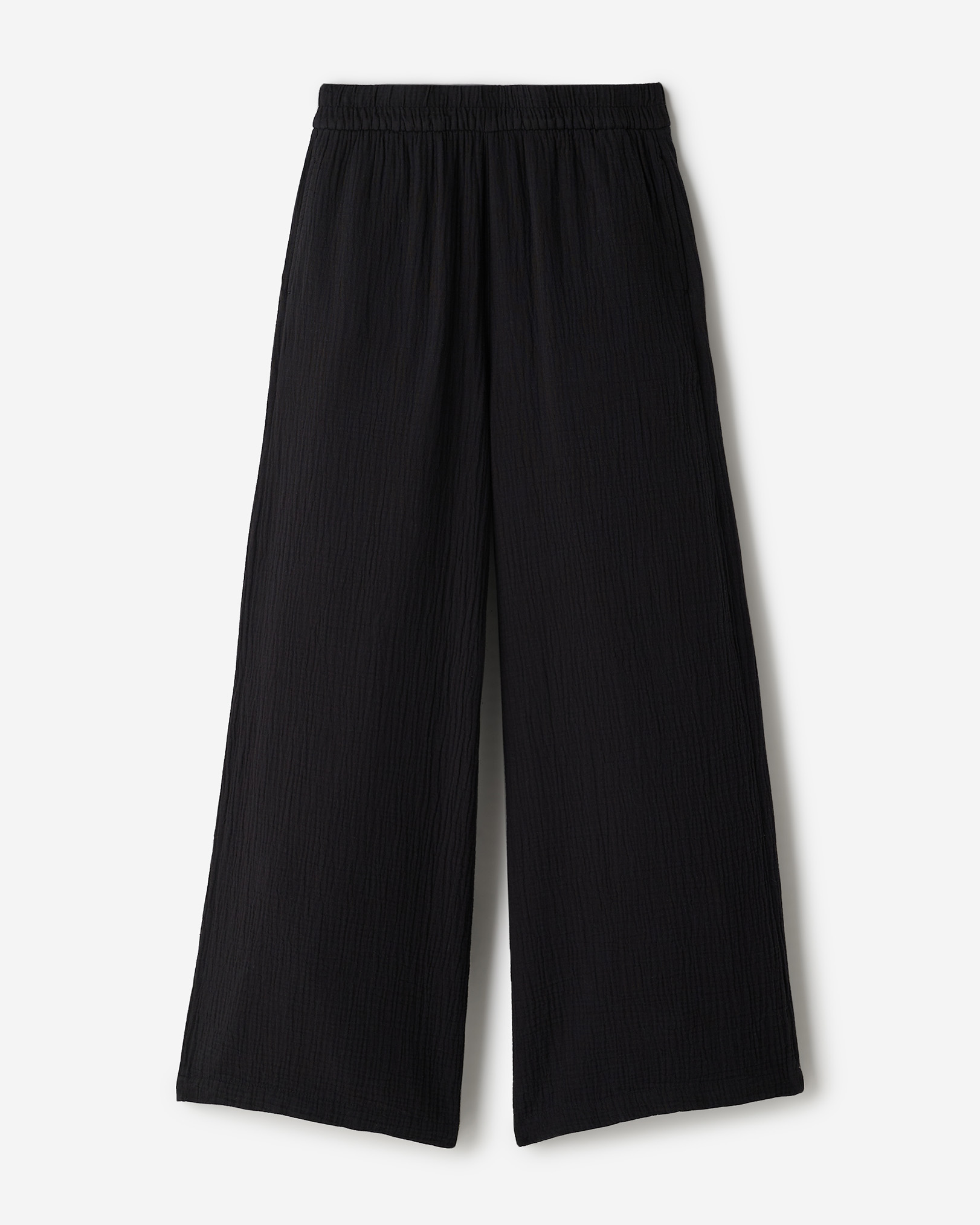 Roots Isla Cotton Gauze Wide Leg Pant in Black