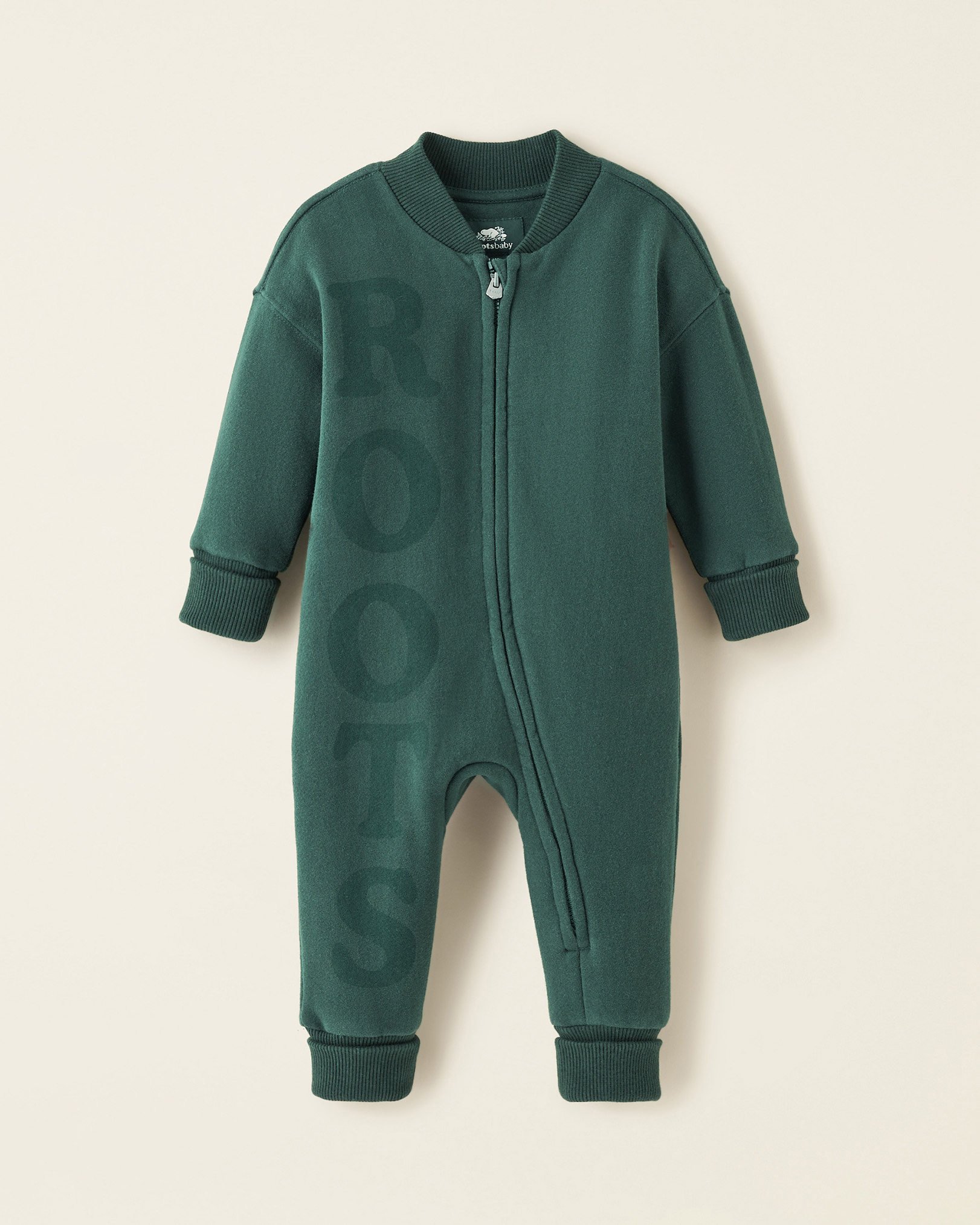 Roots Baby One Romper in Green Shadow
