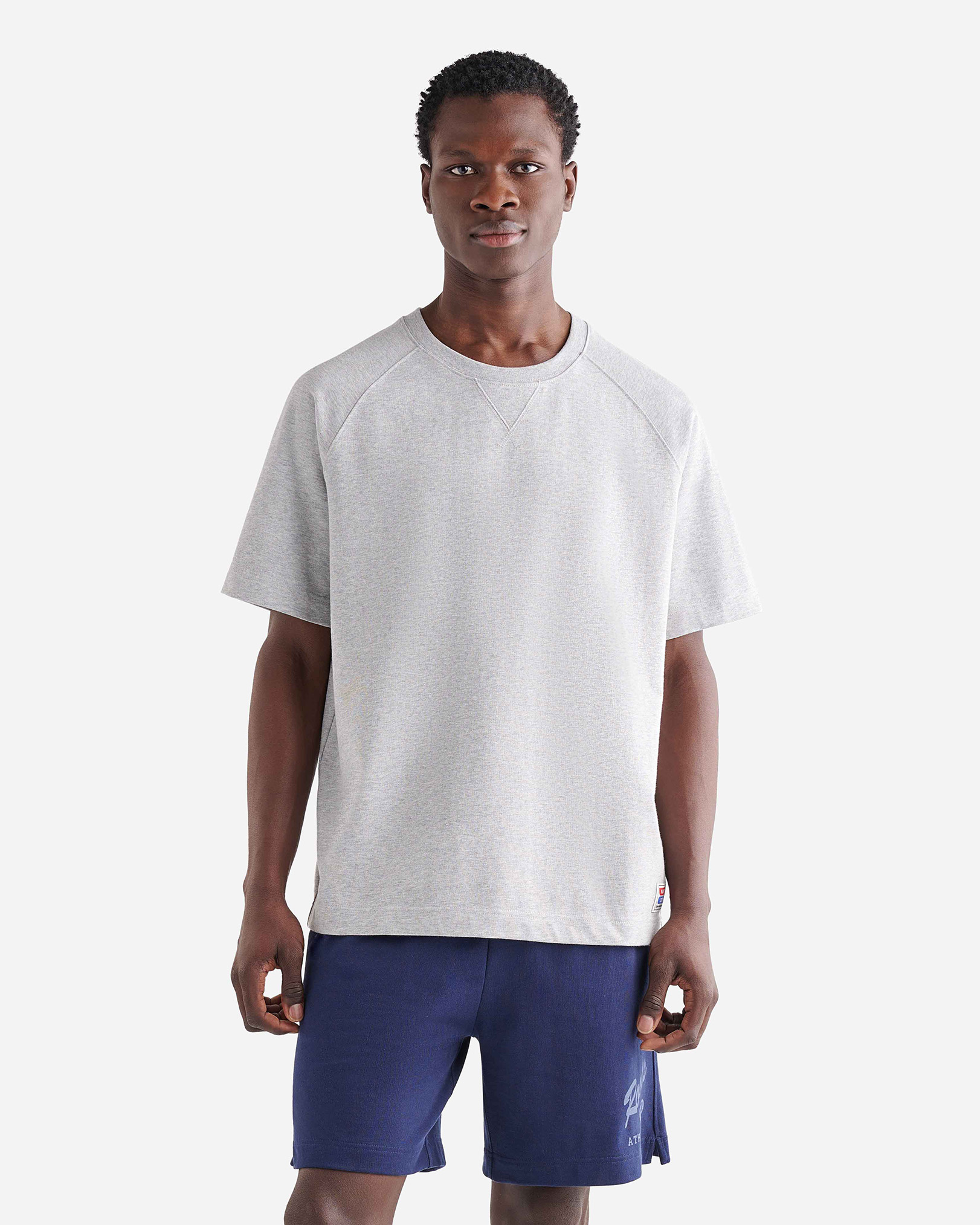 Roots Warm-Up Jersey Short Sleeve T-Shirt in Heather Grey