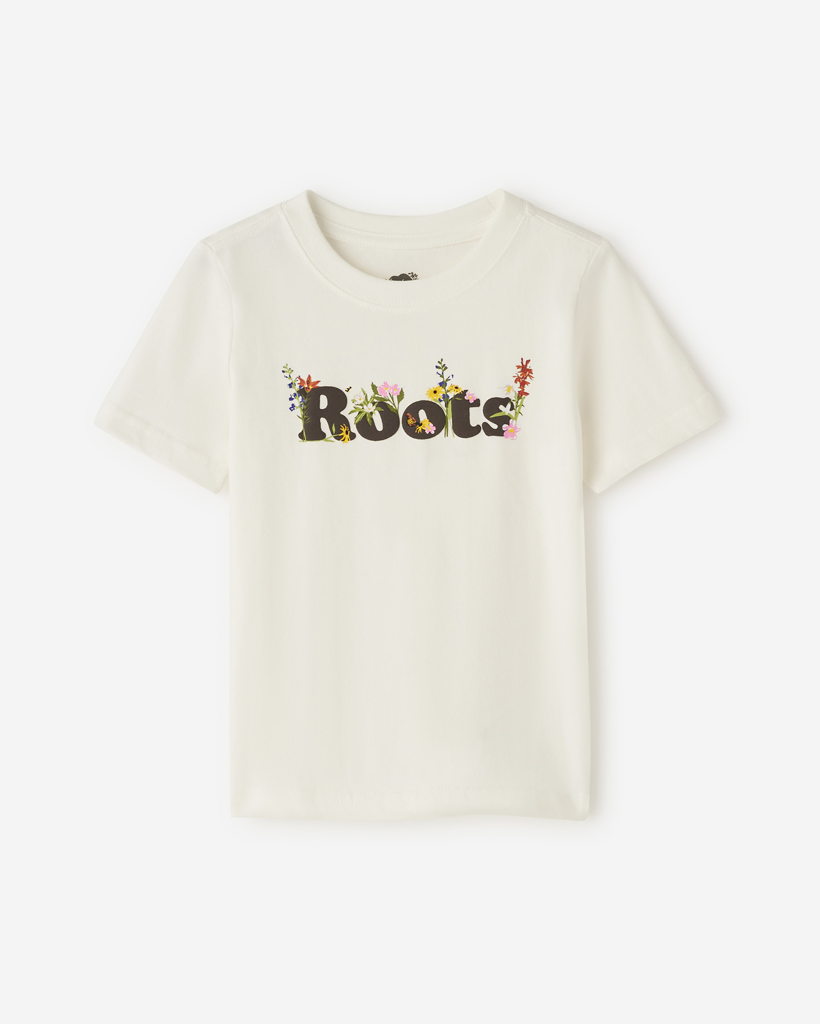 Roots Toddler Cooper Floral T-Shirt in Egret