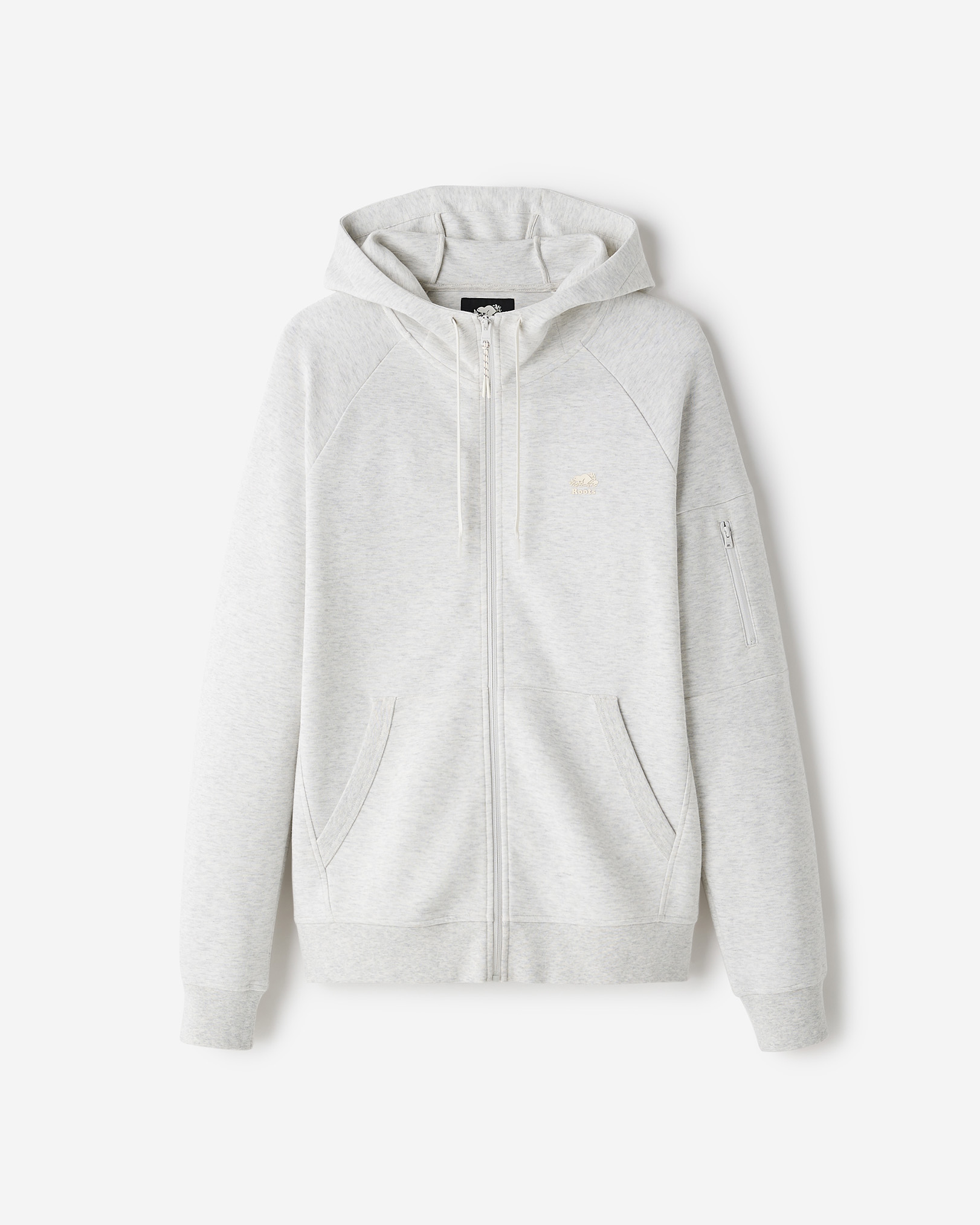 Roots Recover Full Zip Hoodie in White Mix