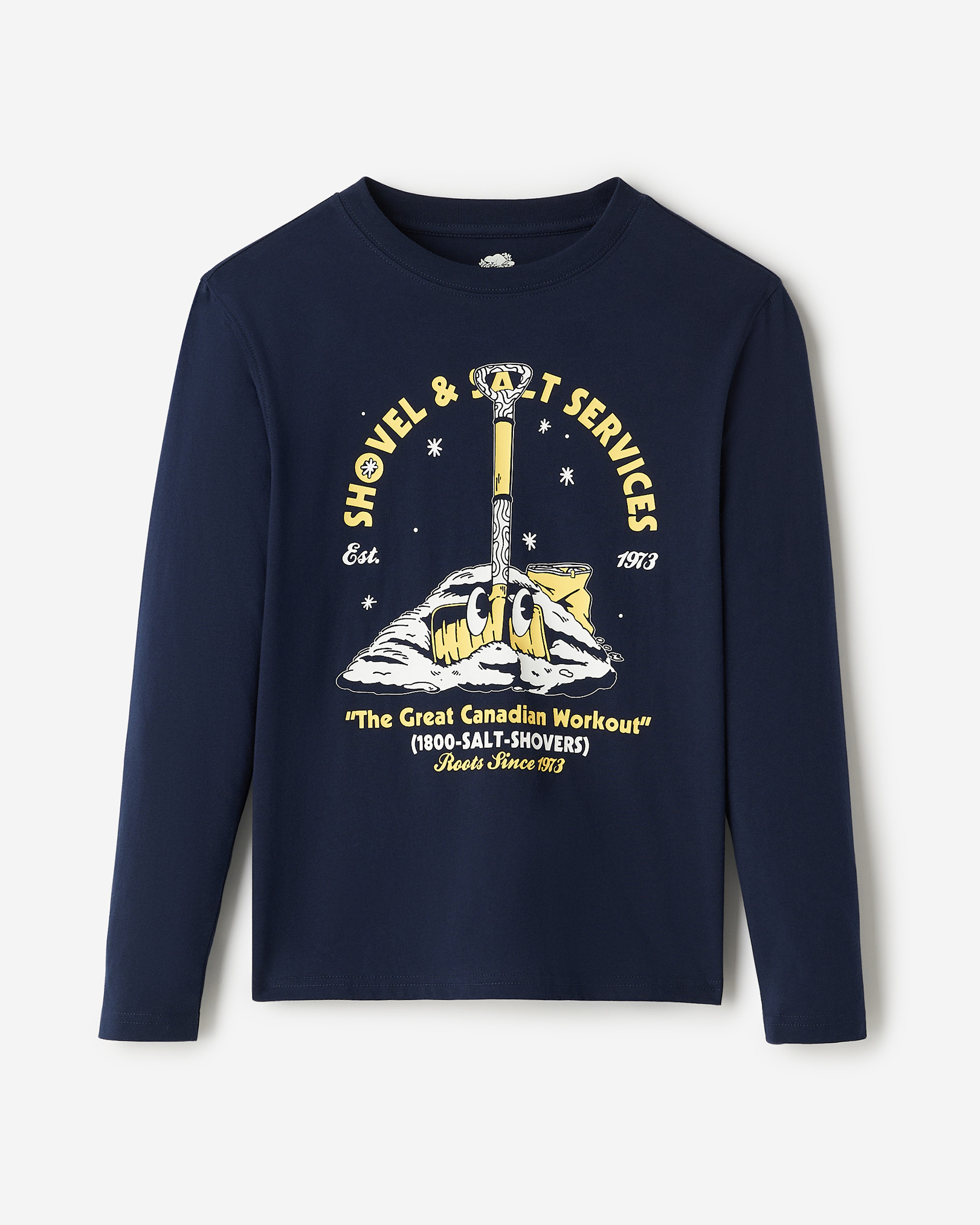 Roots Kids Winter Company T-Shirt in Navy Blazer Blue