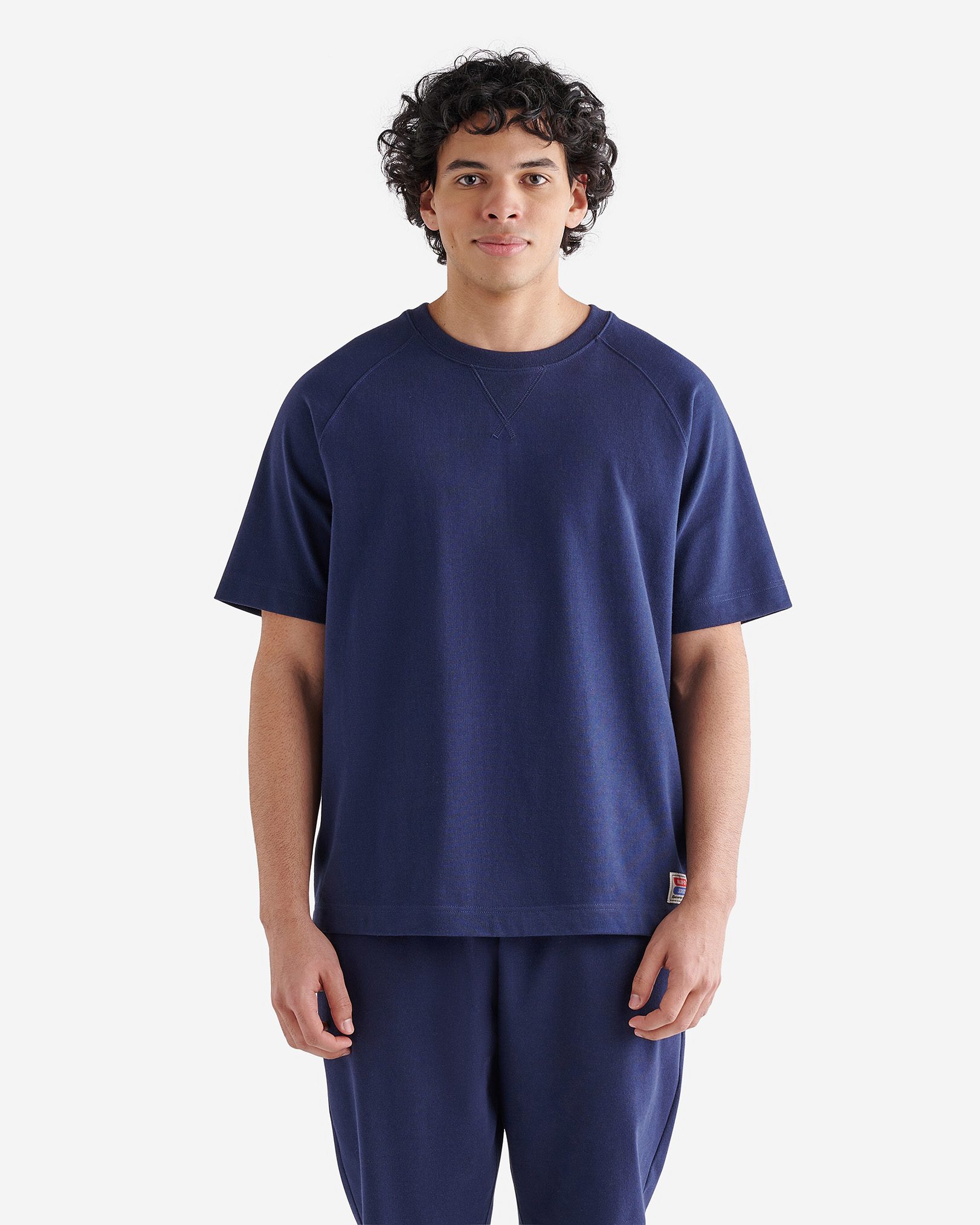 Roots Warm-Up Jersey Short Sleeve T-Shirt in Starnight Blue