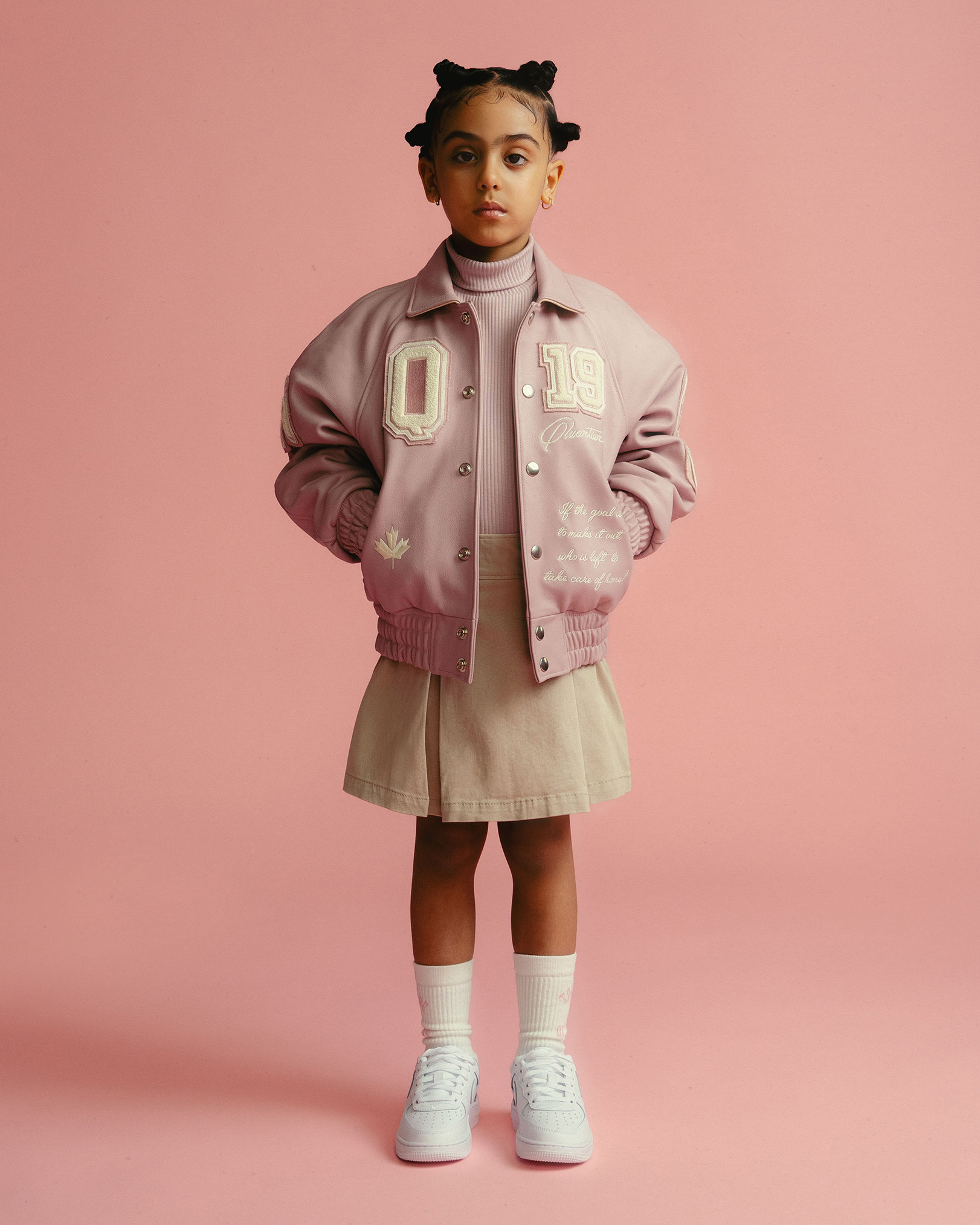 Roots Kids Love Varsity Jacket in Pink