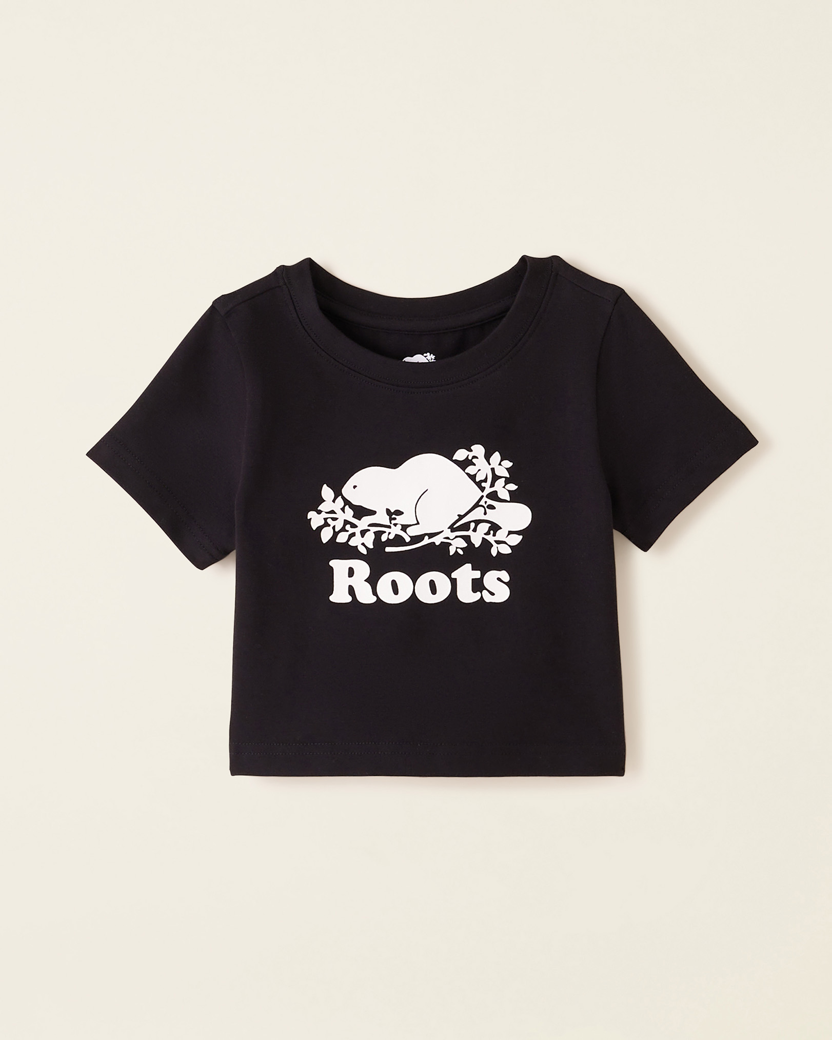 Roots Toddler Girl's Easy Stretch T-Shirt in Black
