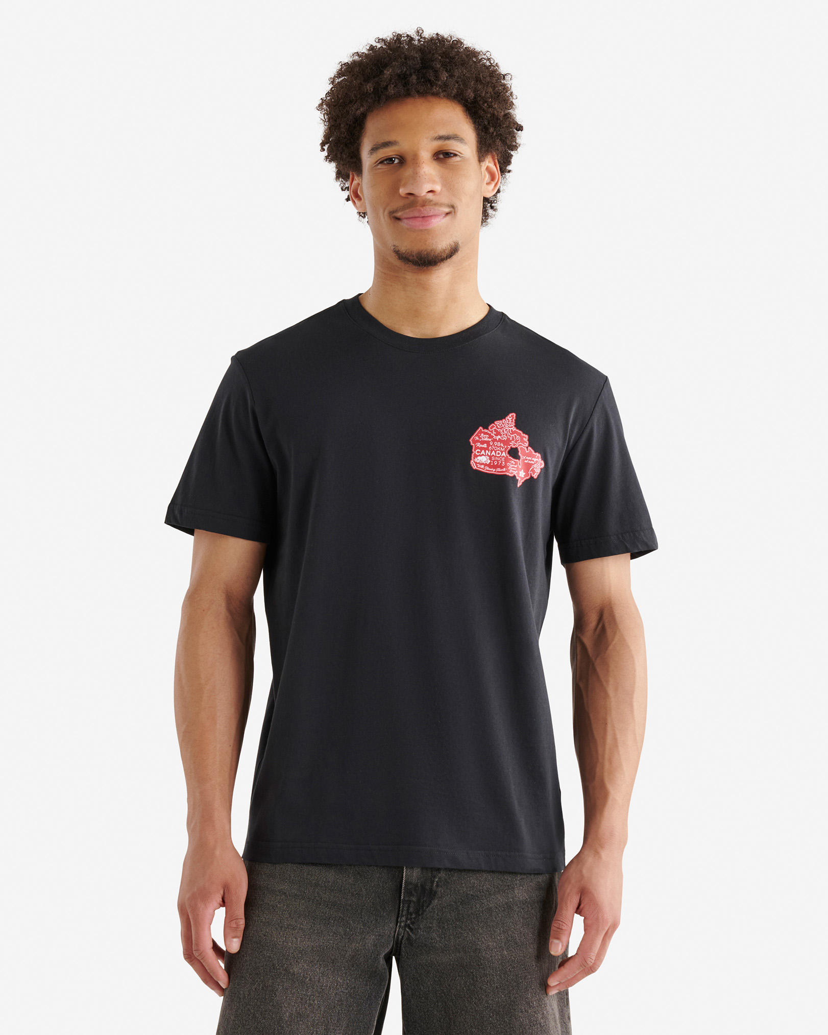 Roots Men's Geography Of Canada T-Shirt in Black
